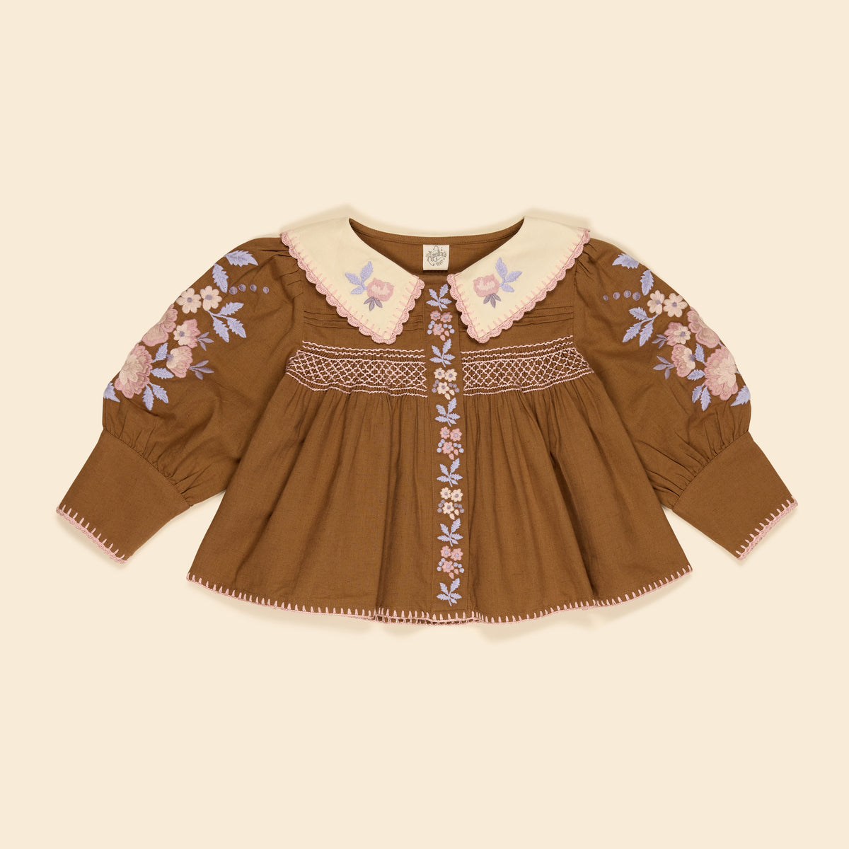 APOLINA  LORA BLOUSE -  CHOCOLATE