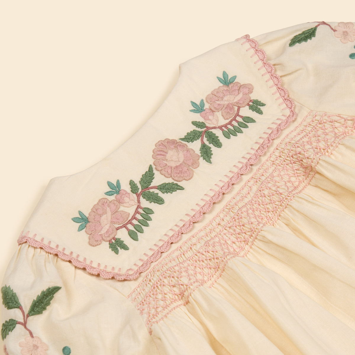 APOLINA  LORA BLOUSE - MILK-CREAM