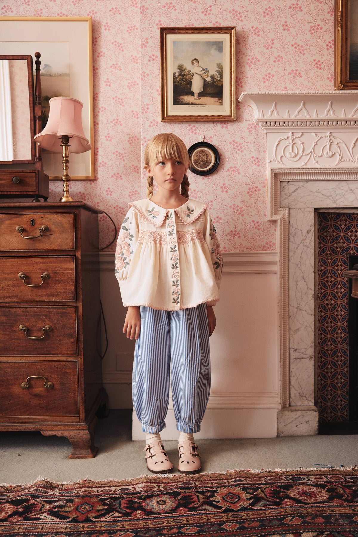 APOLINA  LORA BLOUSE - MILK-CREAM