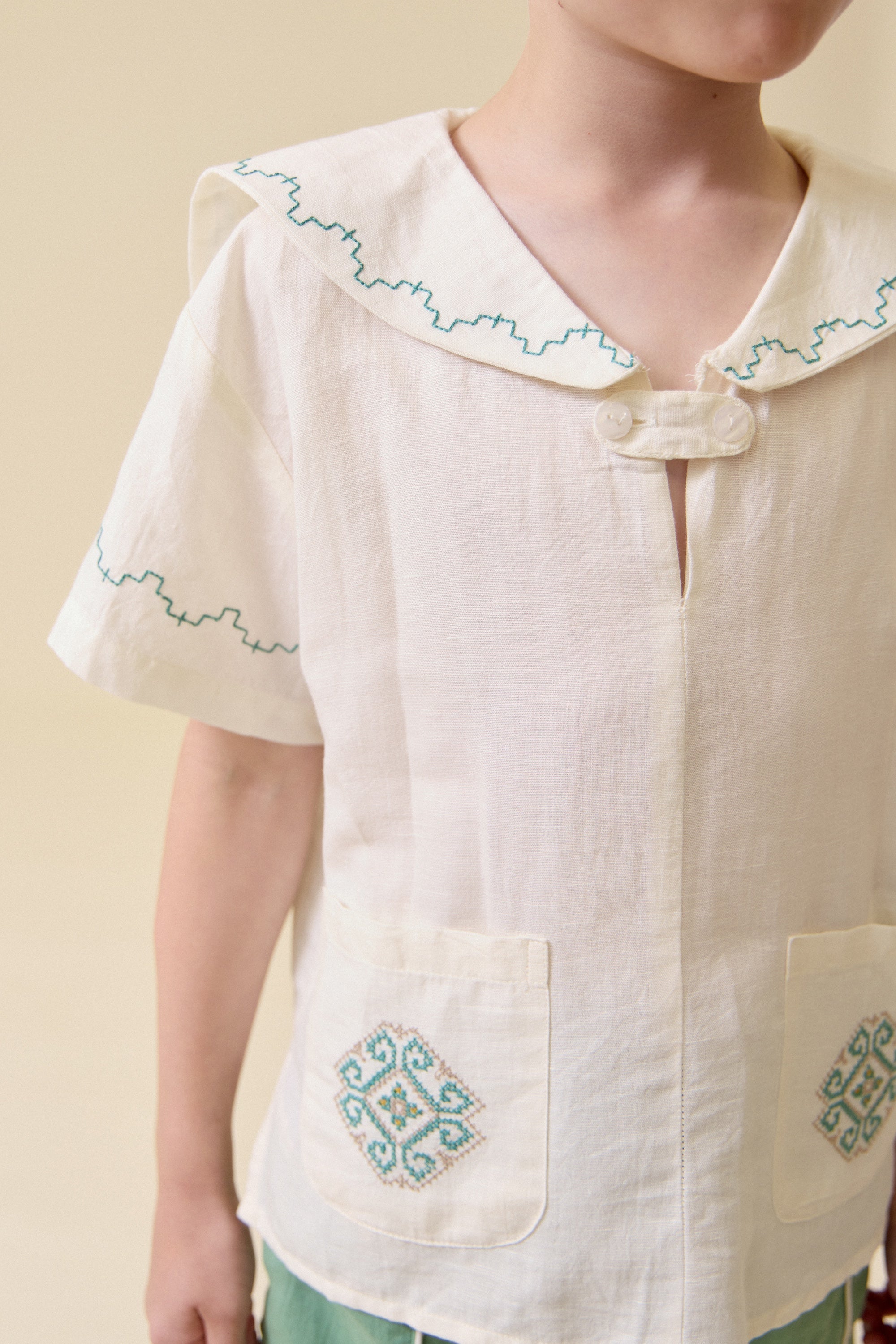 LALi  Sailor Shirt in Antique White
