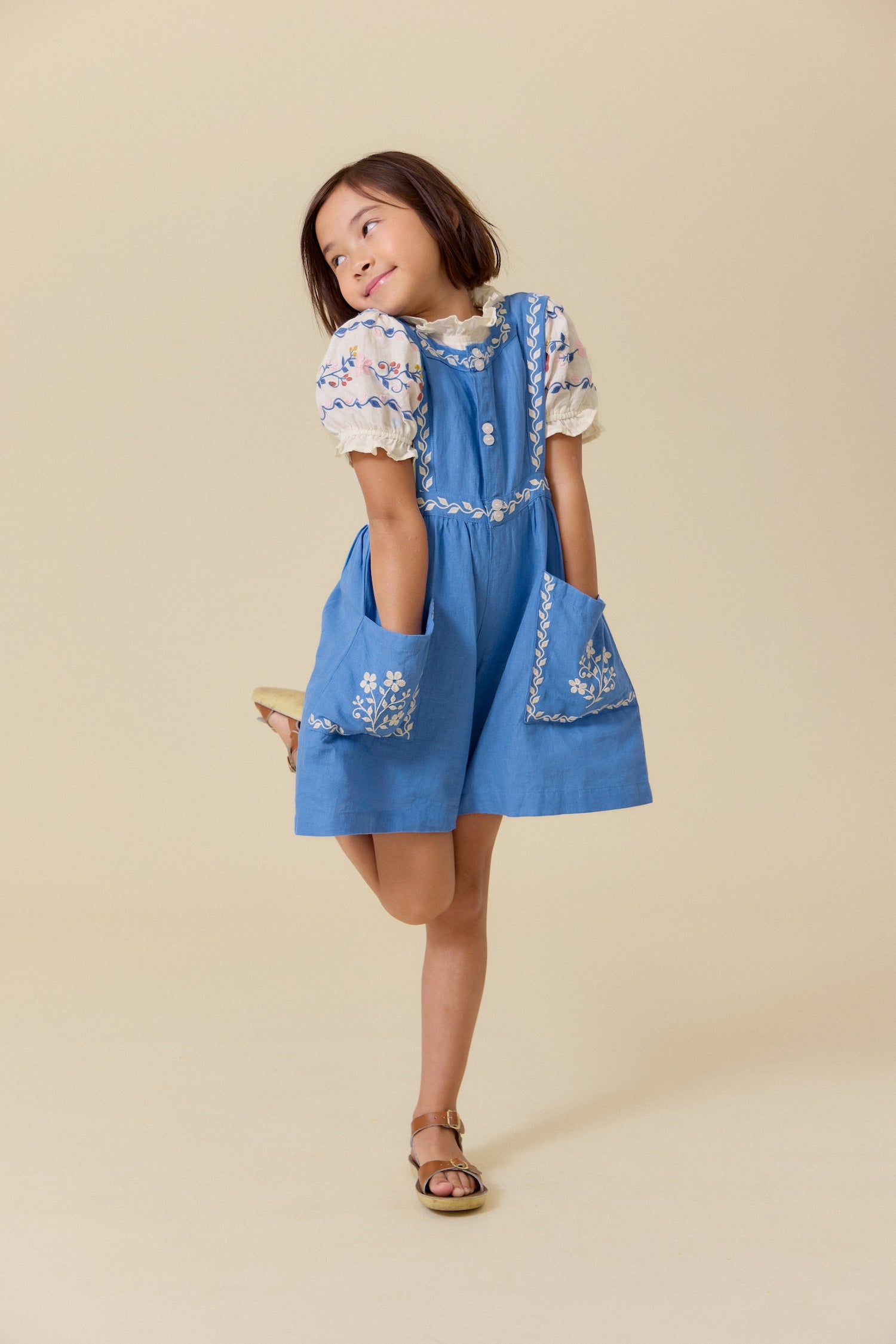 LALi  Clara Romper in Coastal Blue