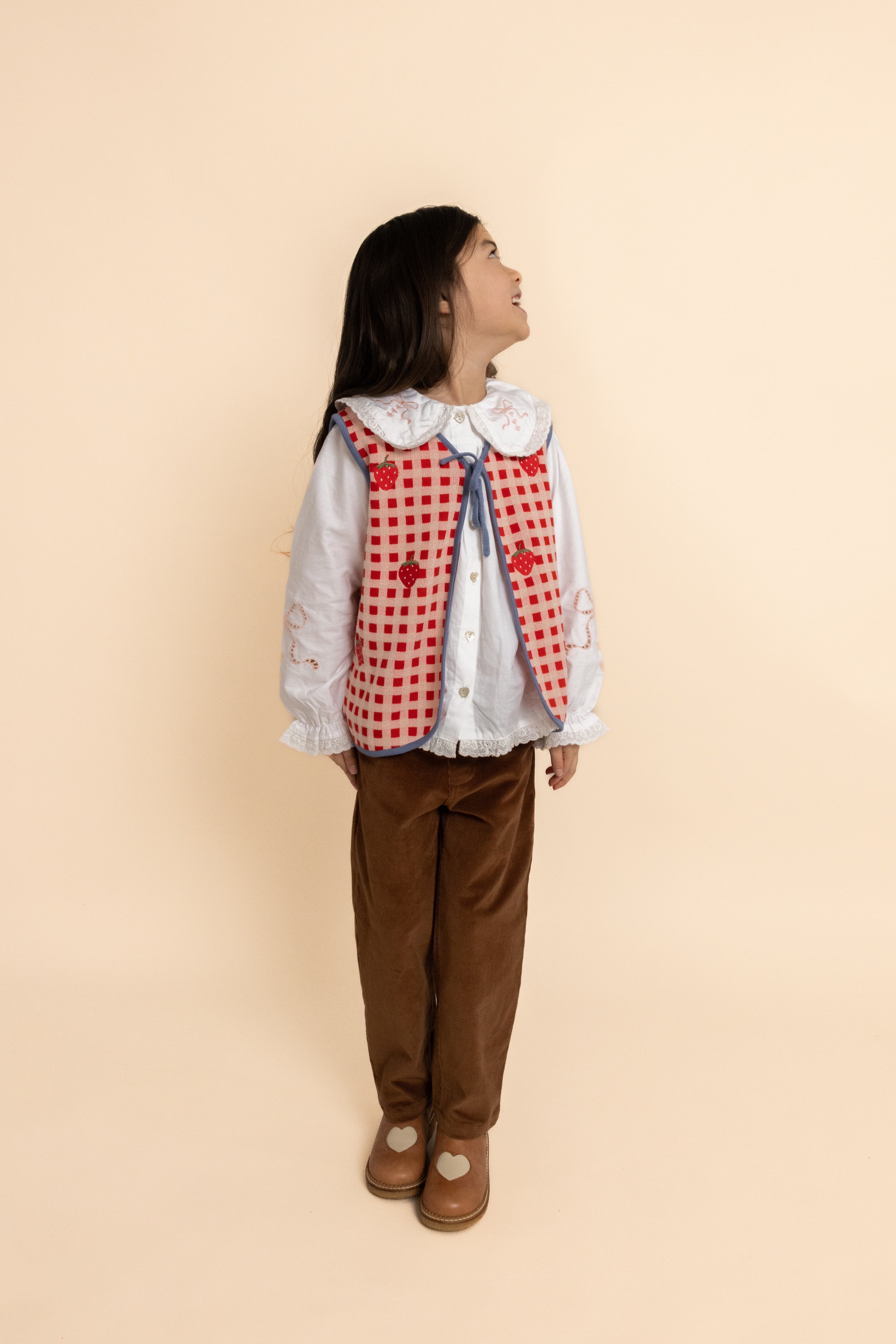Flöss  Hollie Vest   Berry Red Gingham