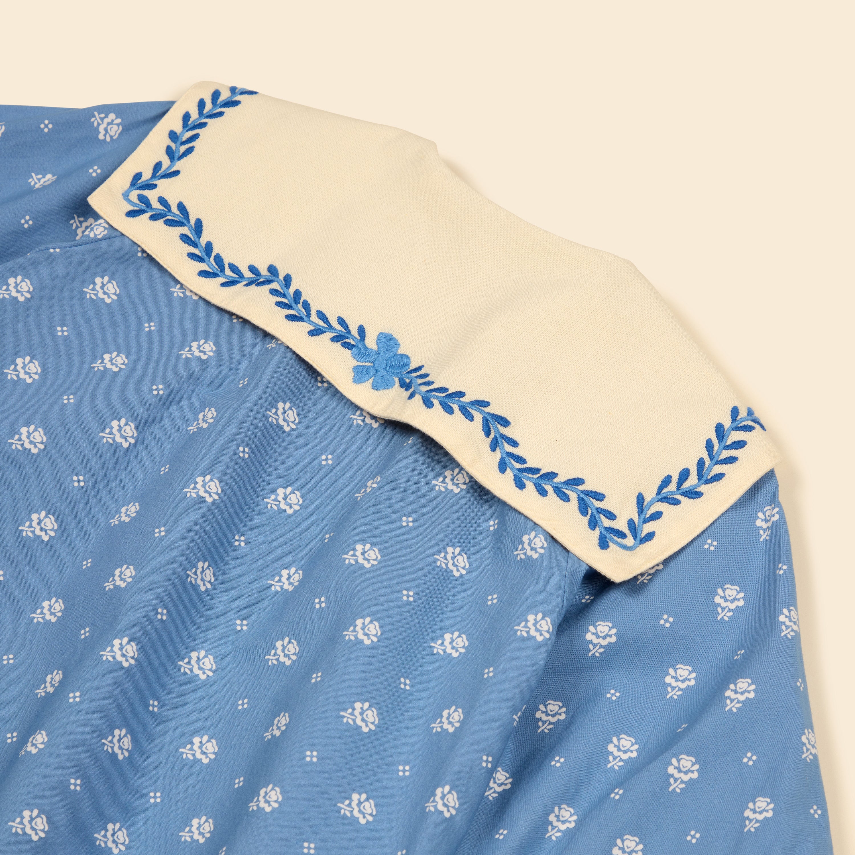 APOLINA MAGGIE SAILOR BLOUSE - MOUNTAIN CALICO BLUE