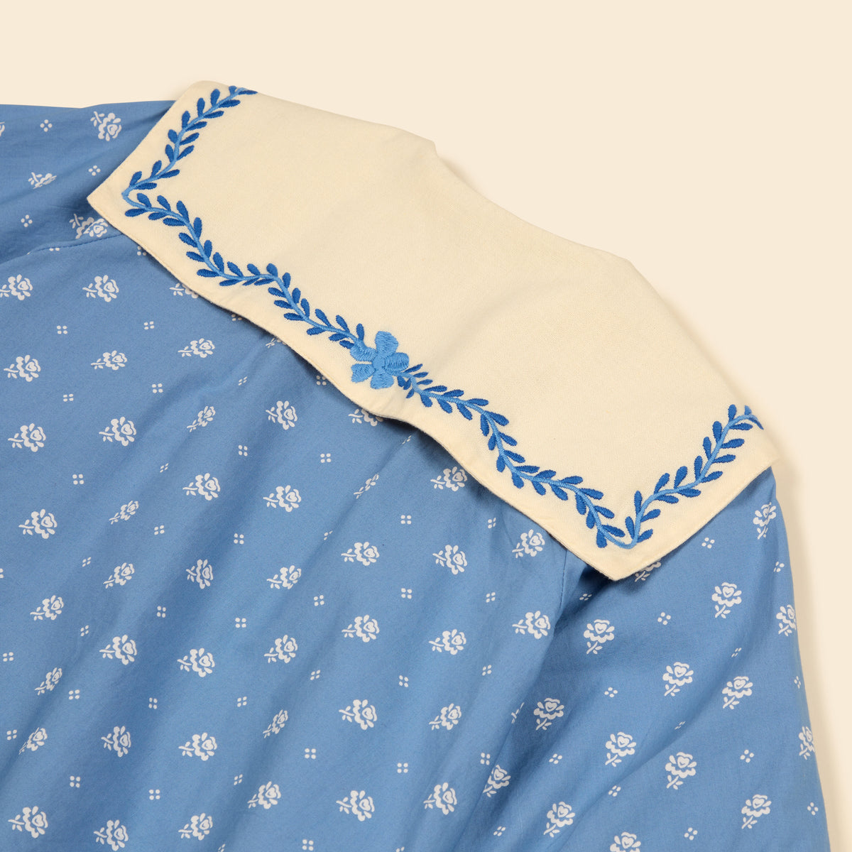 APOLINA  MAGGIE SAILOR BLOUSE - MOUNTAIN CALICO BLUE