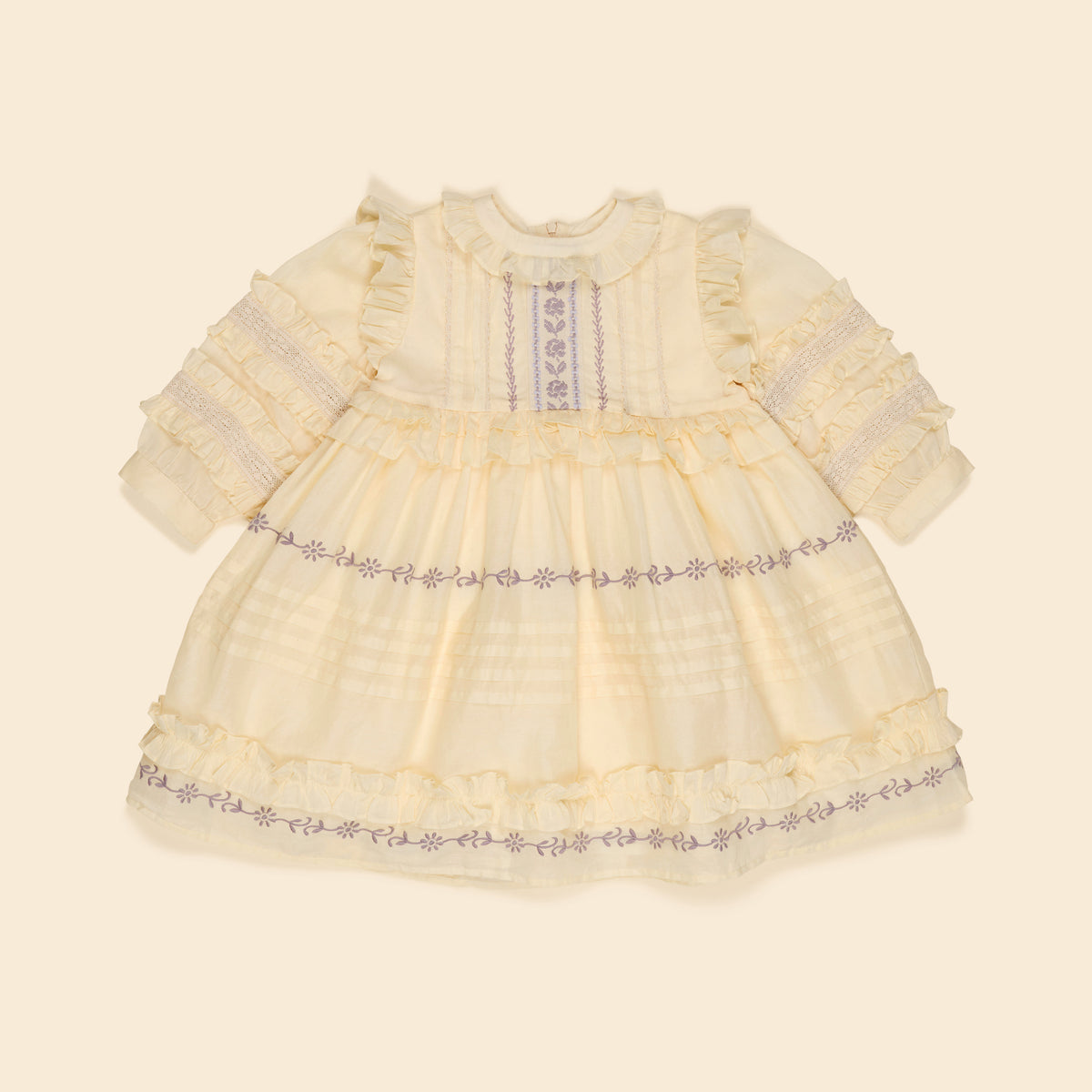 APOLINA  MARELLA SOFT ORGANDIE DRESS - CREAM