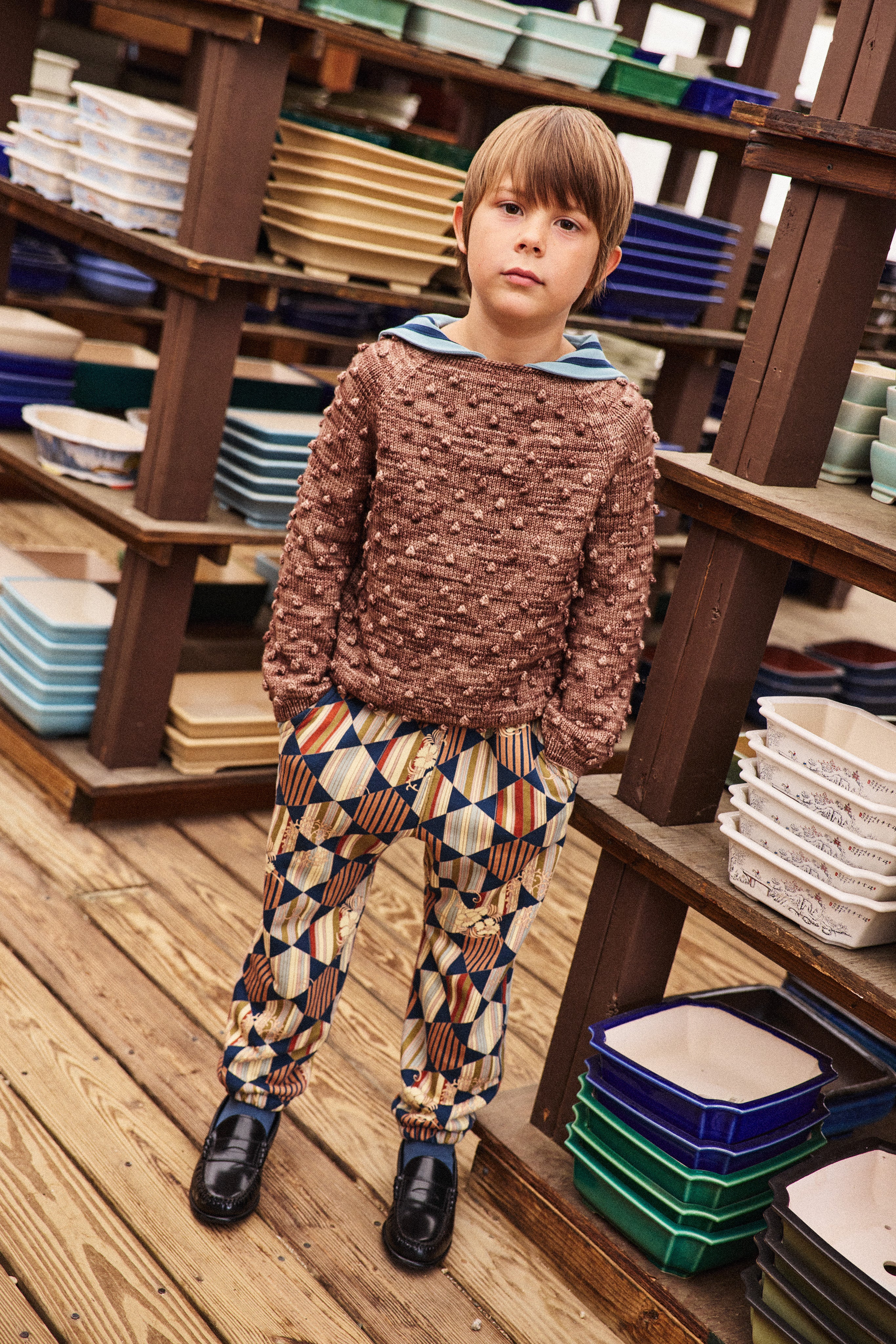 Misha & Puff　GYMCLASS JOGGER (MARINE BLUE TESSELLATION)　26aw Drop1