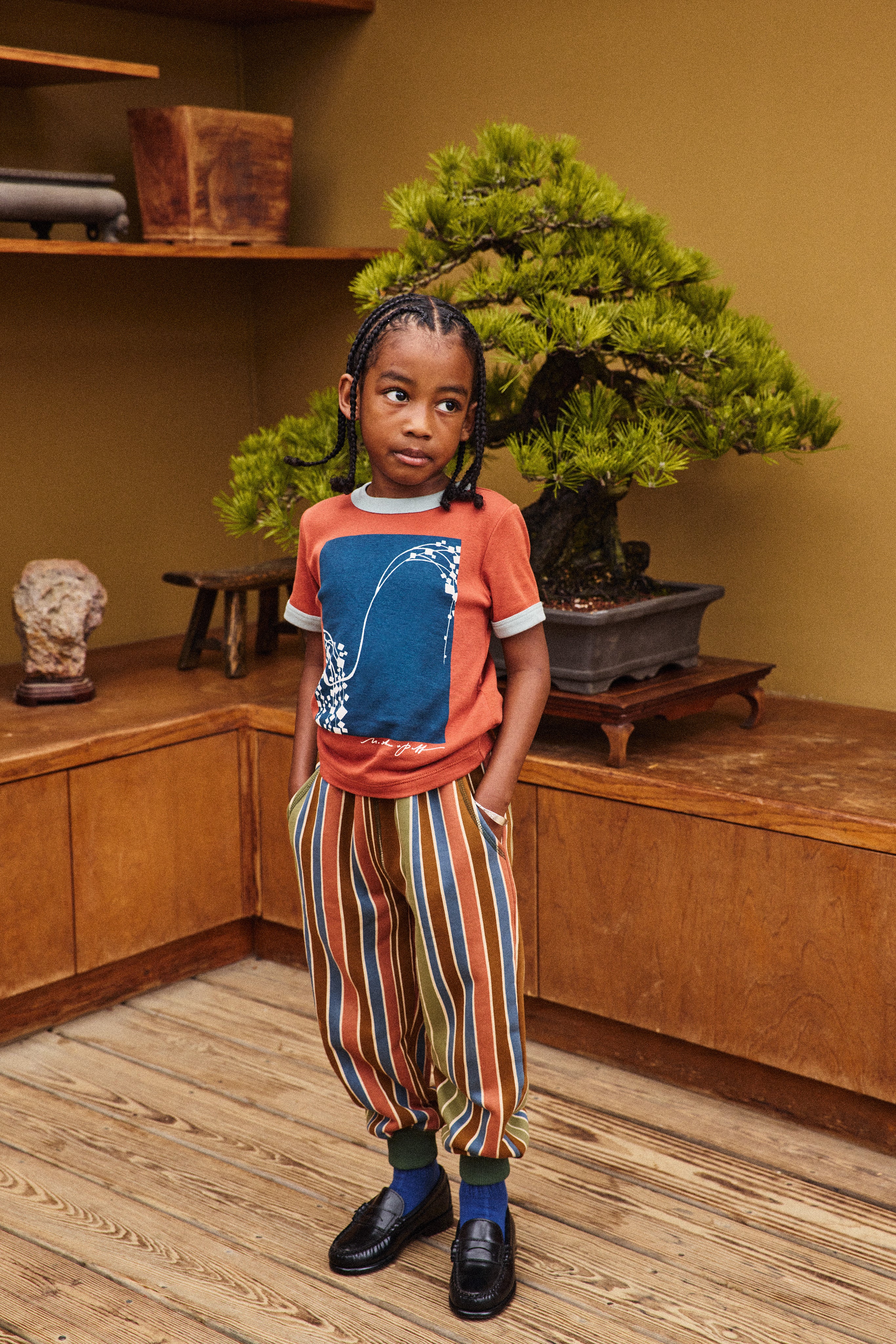 Misha & Puff　COURT JOGGER (NUTMEG AFTERSCHOOL STRIPE)　26aw Drop1