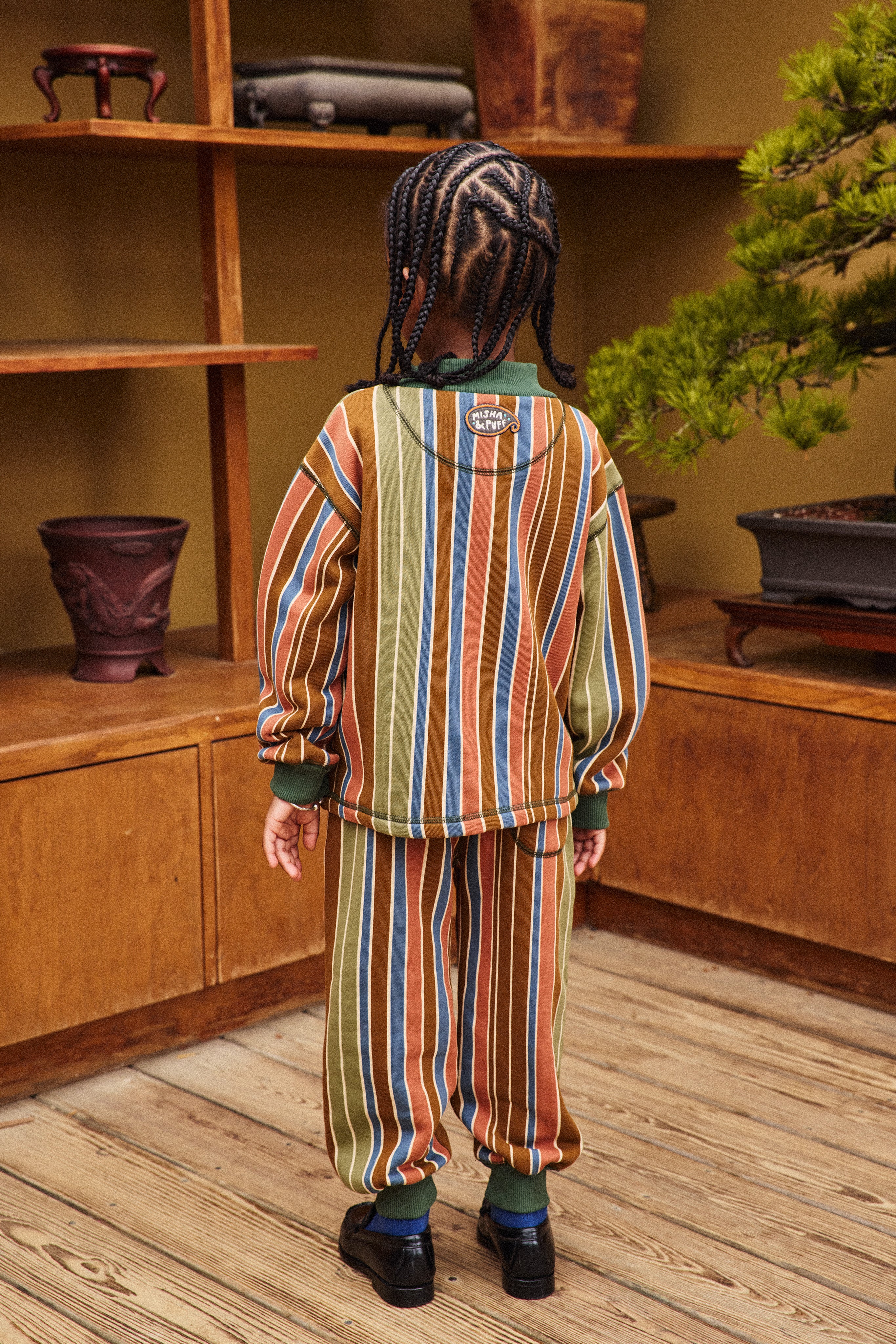 Misha & Puff　COURT JOGGER (NUTMEG AFTERSCHOOL STRIPE)　26aw Drop1