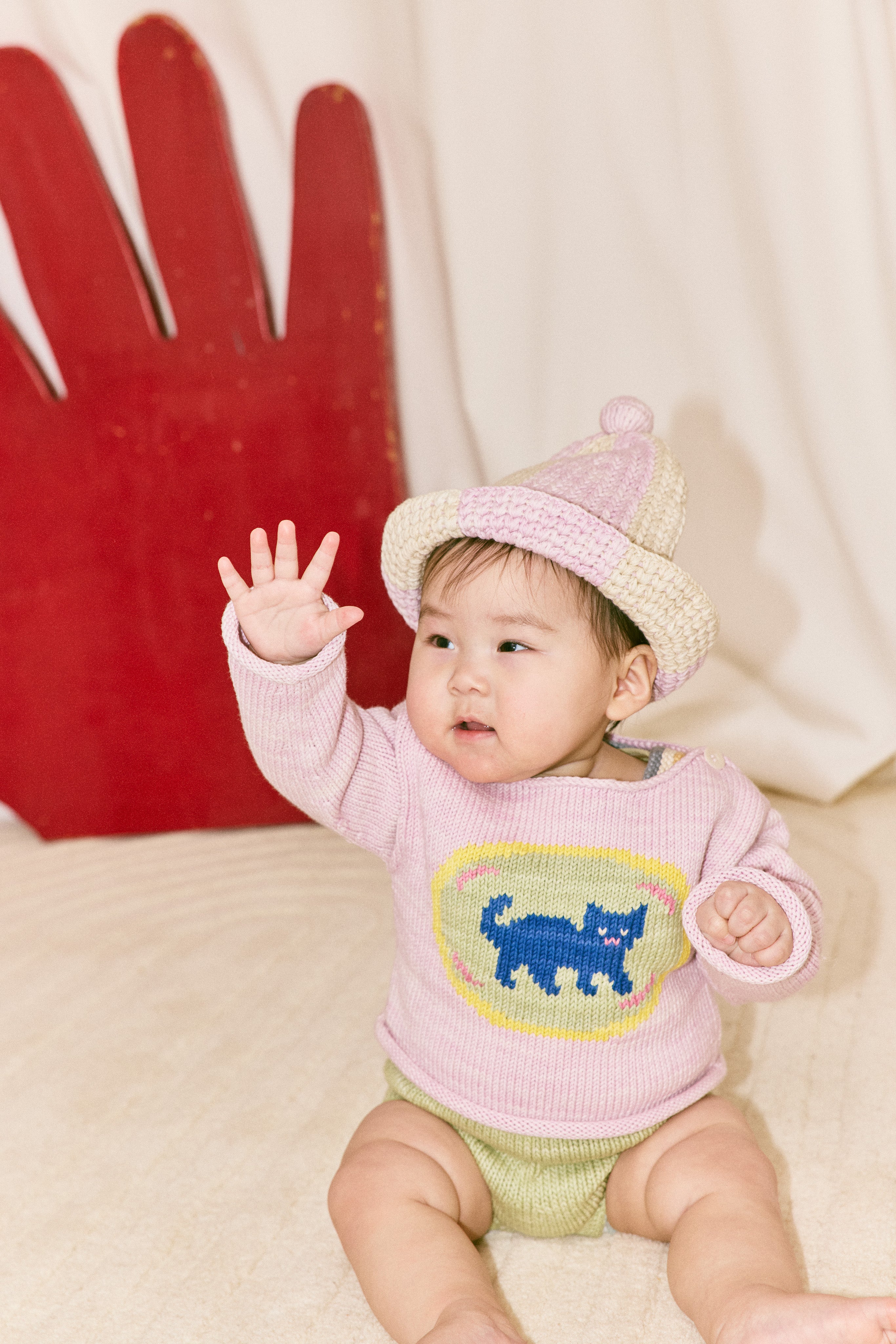 Misha & Puff　BABY CROCHET TULIP HAT  AURA  26ss Drop1