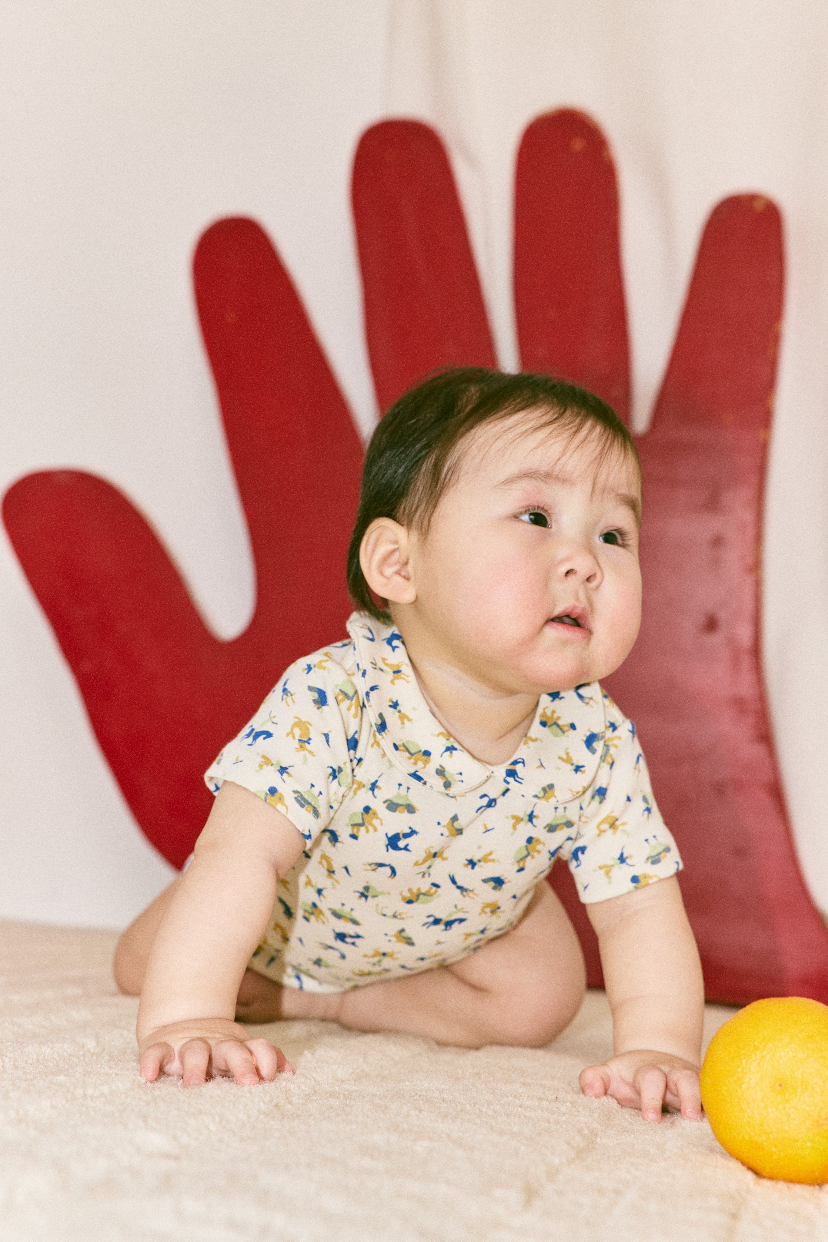 Misha & Puff　BABY PETIT COLLAR ONESIE  MARZIPAN CIRCUS  26ss Drop1