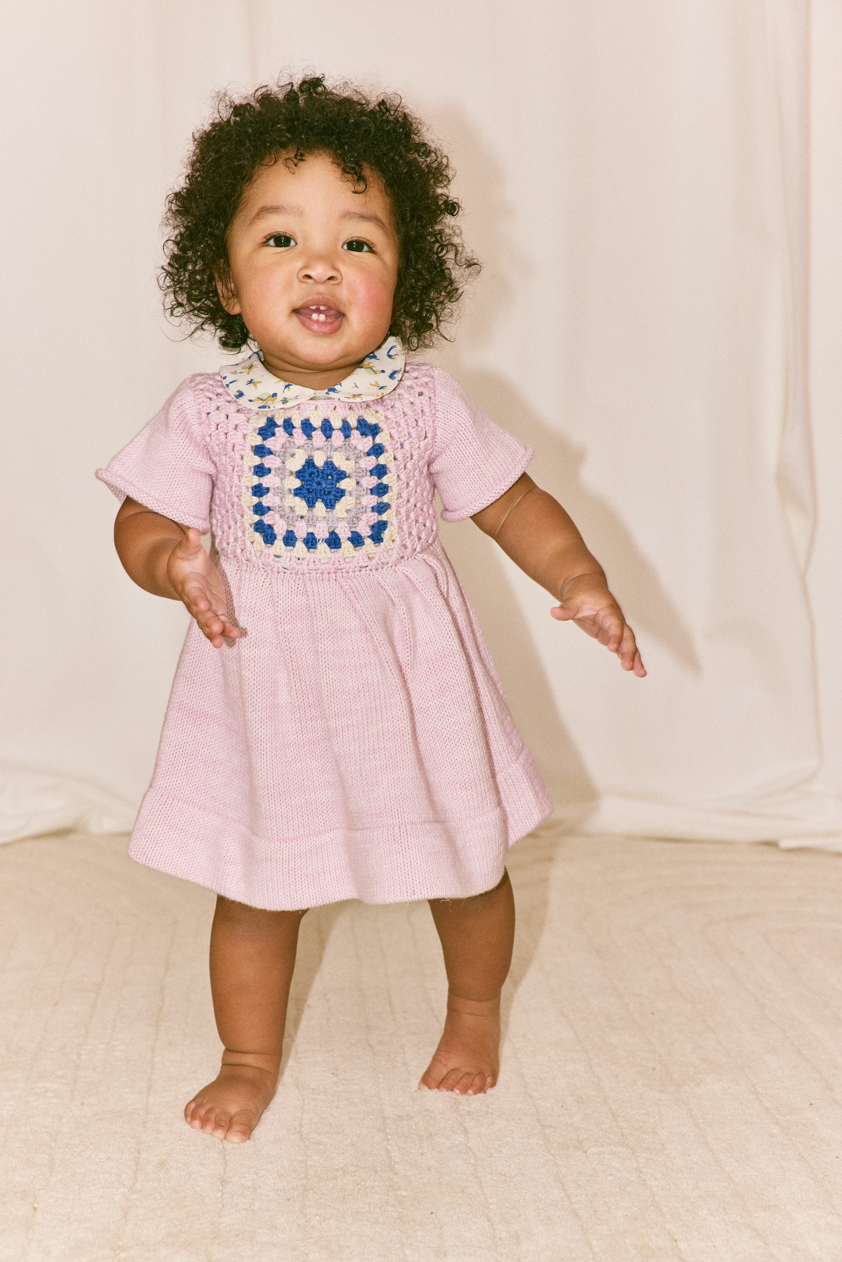 Misha & Puff　BABY PETIT COLLAR ONESIE  MARZIPAN CIRCUS  26ss Drop1