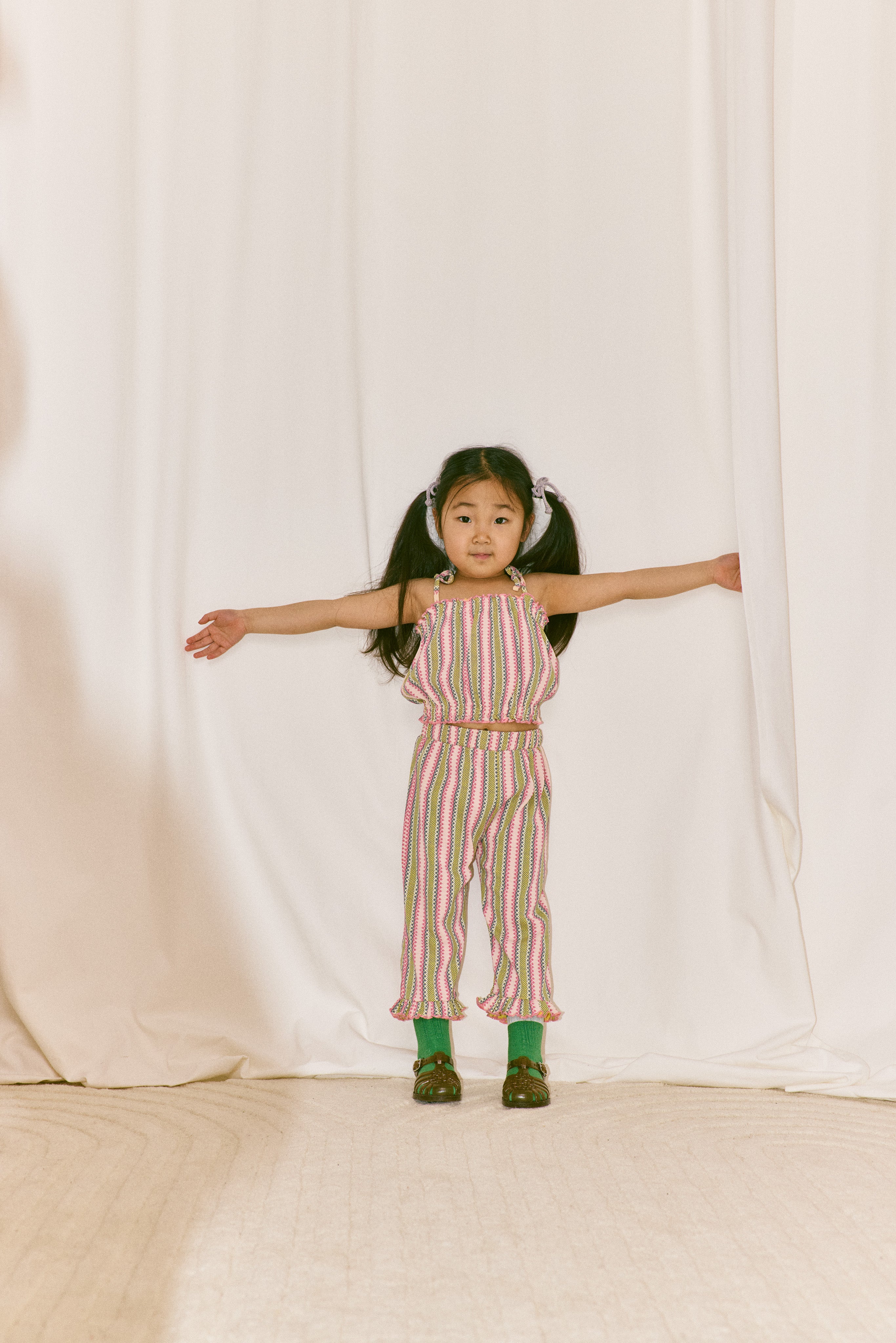 Misha & Puff RUFFLE PEDAL PUSHER AURA VAQUERO STRIPE 26ss Drop2