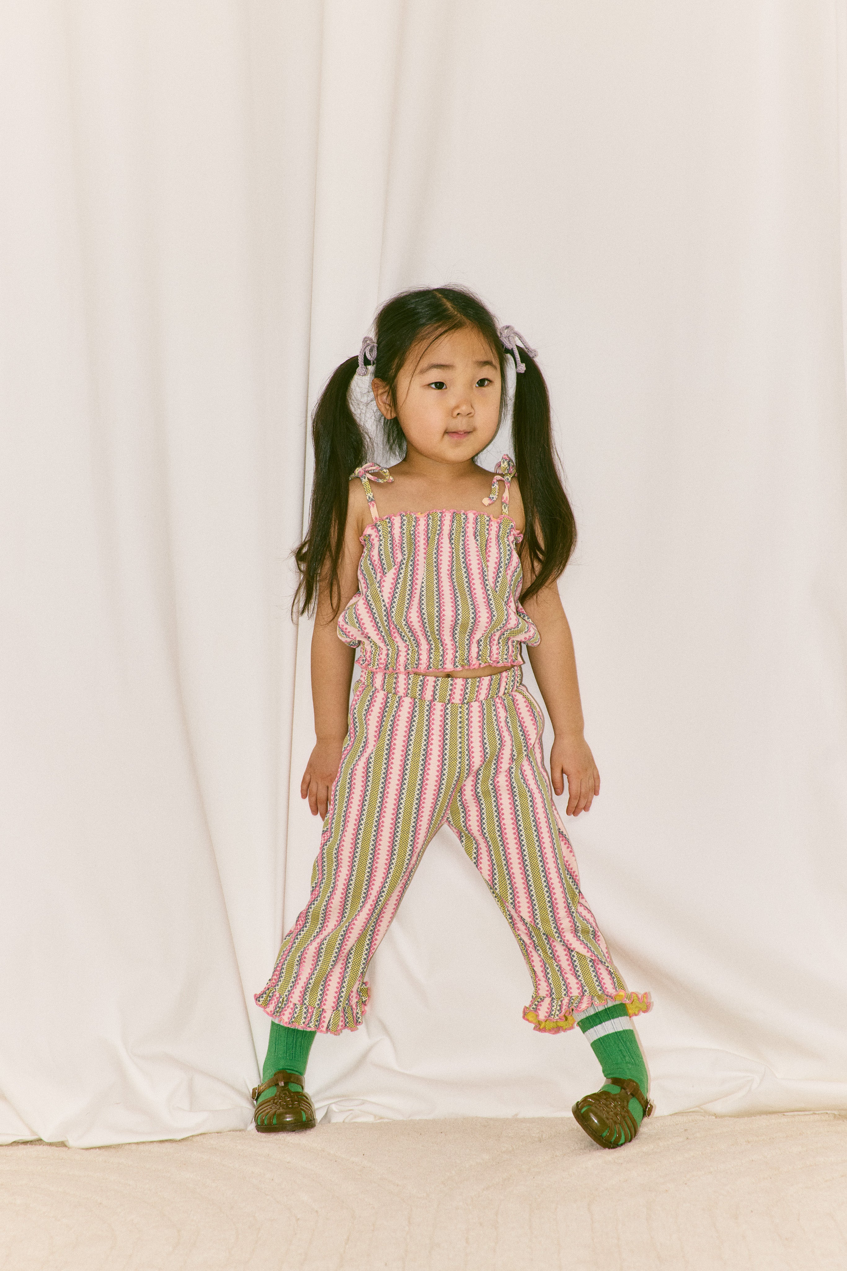 Misha & Puff RUFFLE PEDAL PUSHER AURA VAQUERO STRIPE 26ss Drop2
