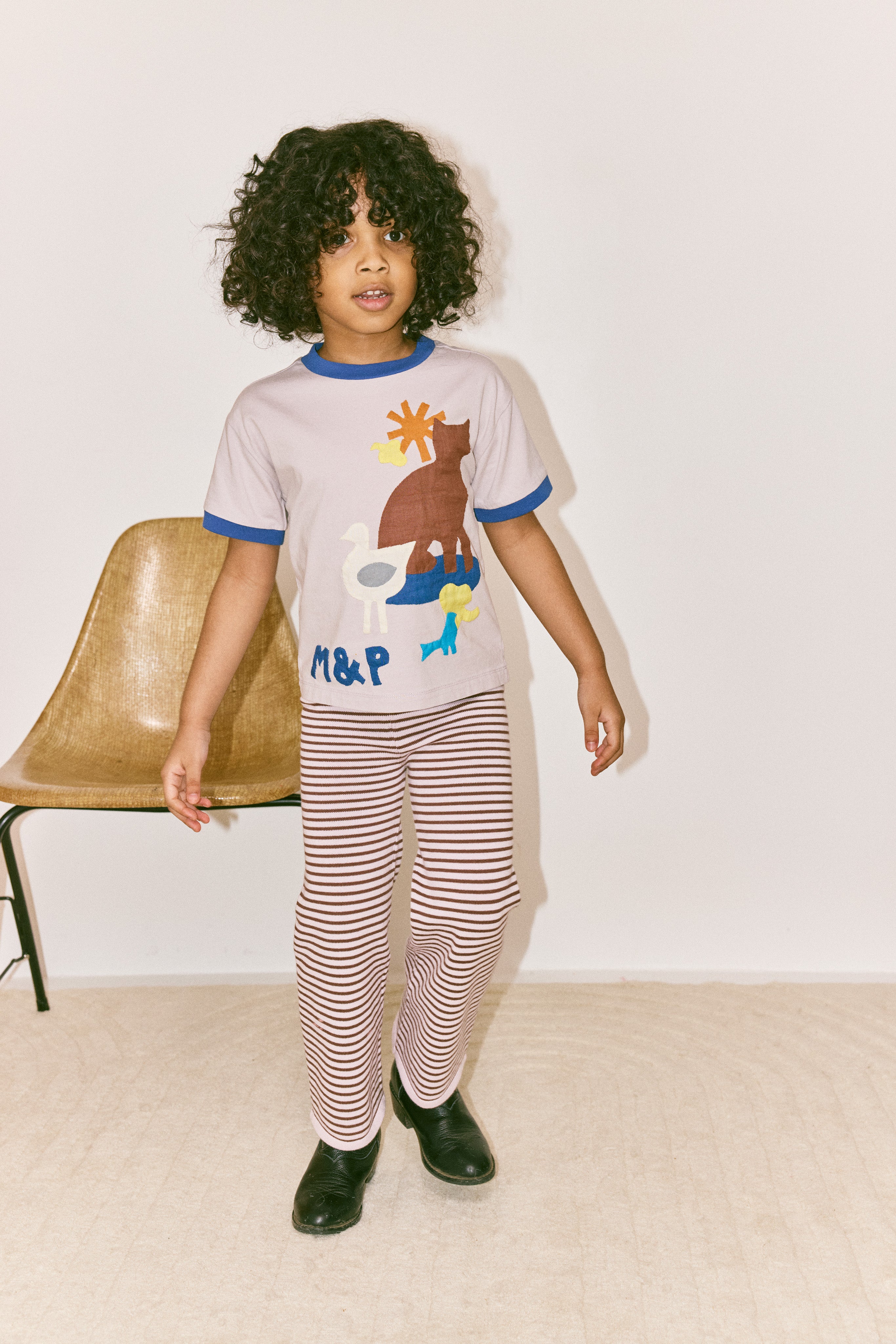 Misha & Puff FARM APPLIQUE TEE MIST 26ss Drop2