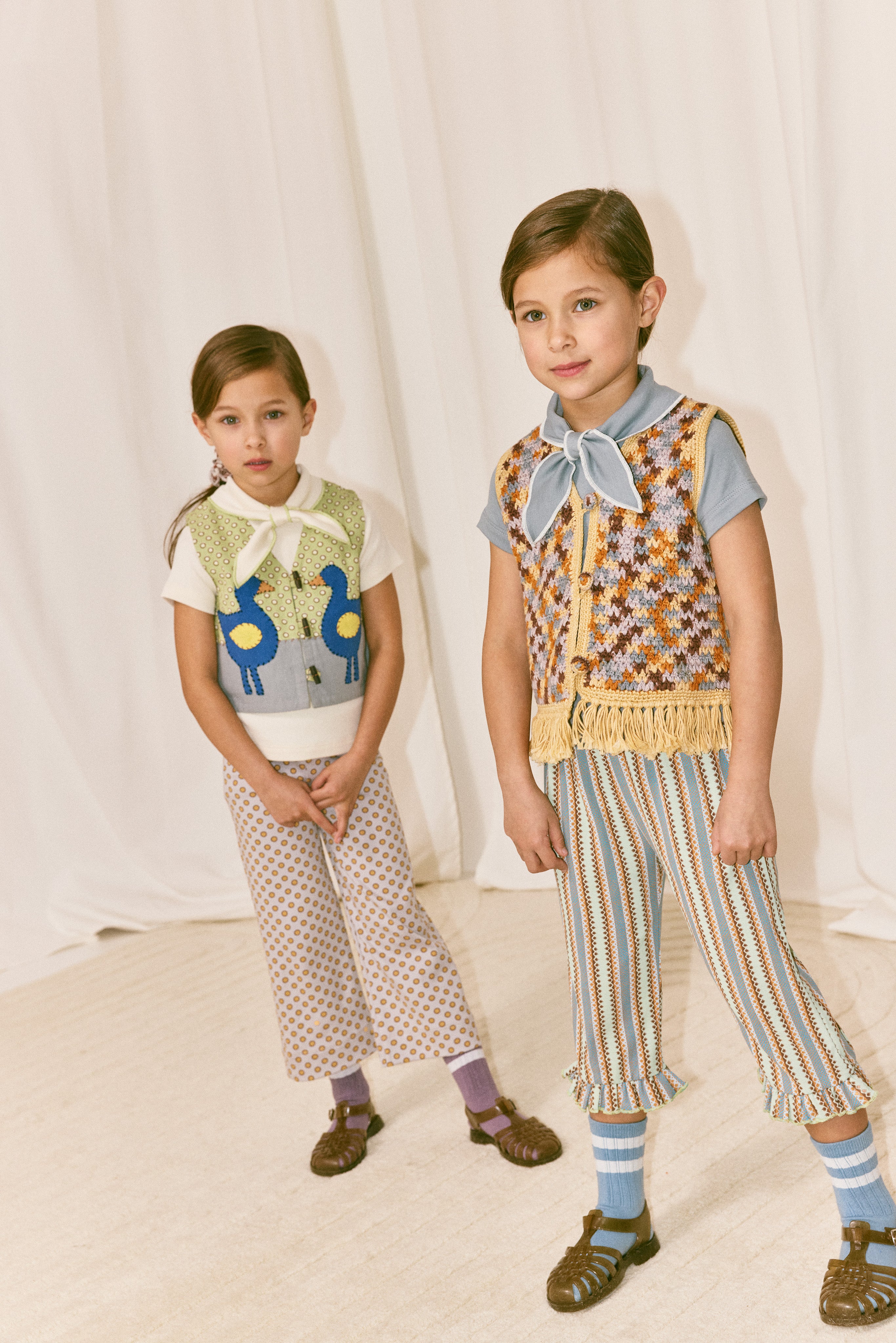 ・Misha & Puff  FLOCK APPLIQUE VEST  AVENTURINE BEN-DAY DOTS  26ss Drop2