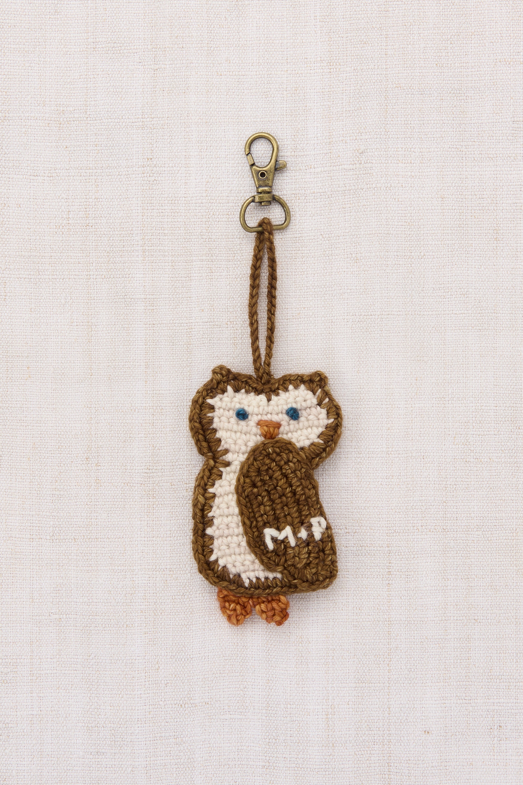 misha&puff フクロウ　チャーム Misha & Puff OWL BAG CHARM (NUTMEG) 26aw Drop1