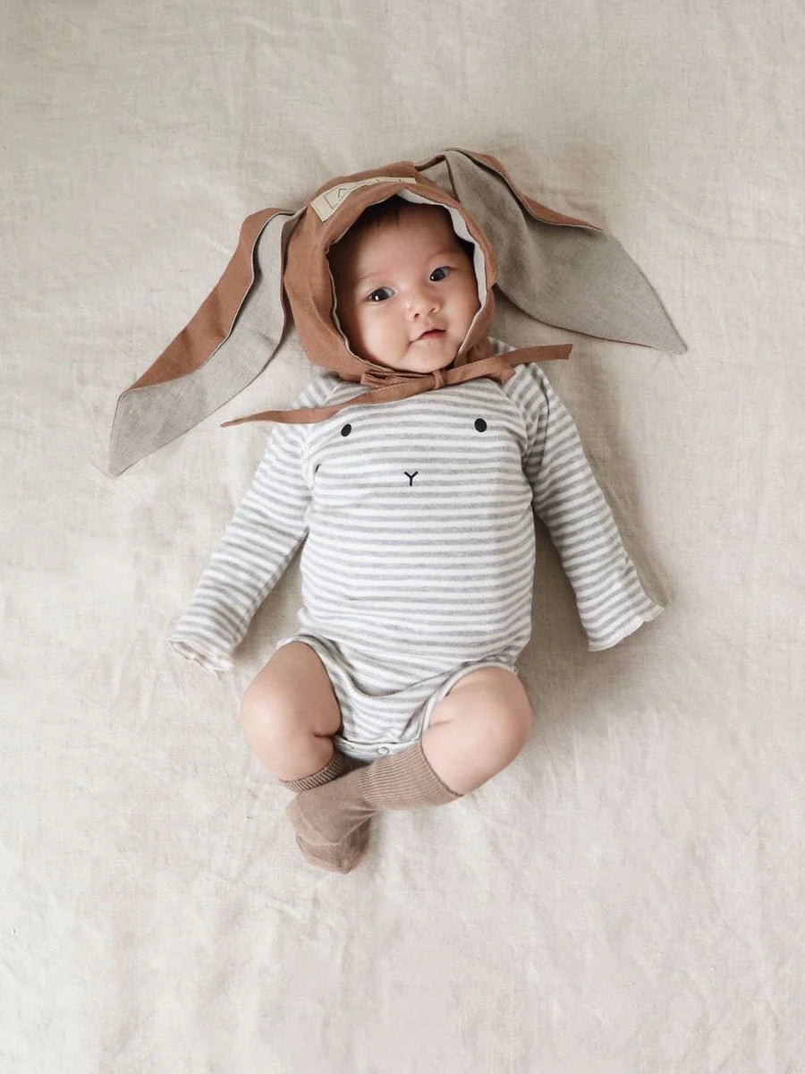 ORGANIC ZOO  Stripy BUNNY Bodysuit