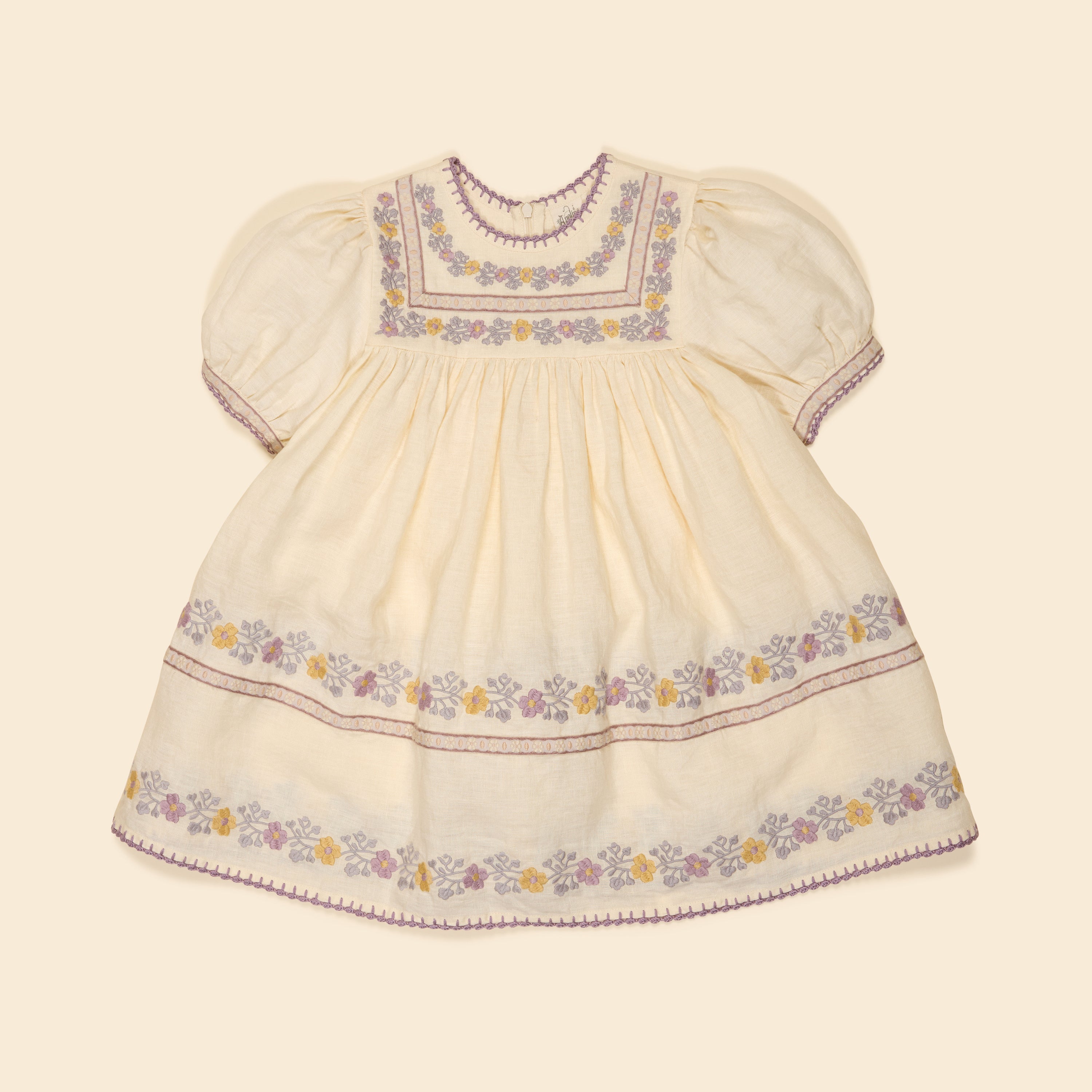 APOLINA PATSY RIBBONS DRESS CREAM