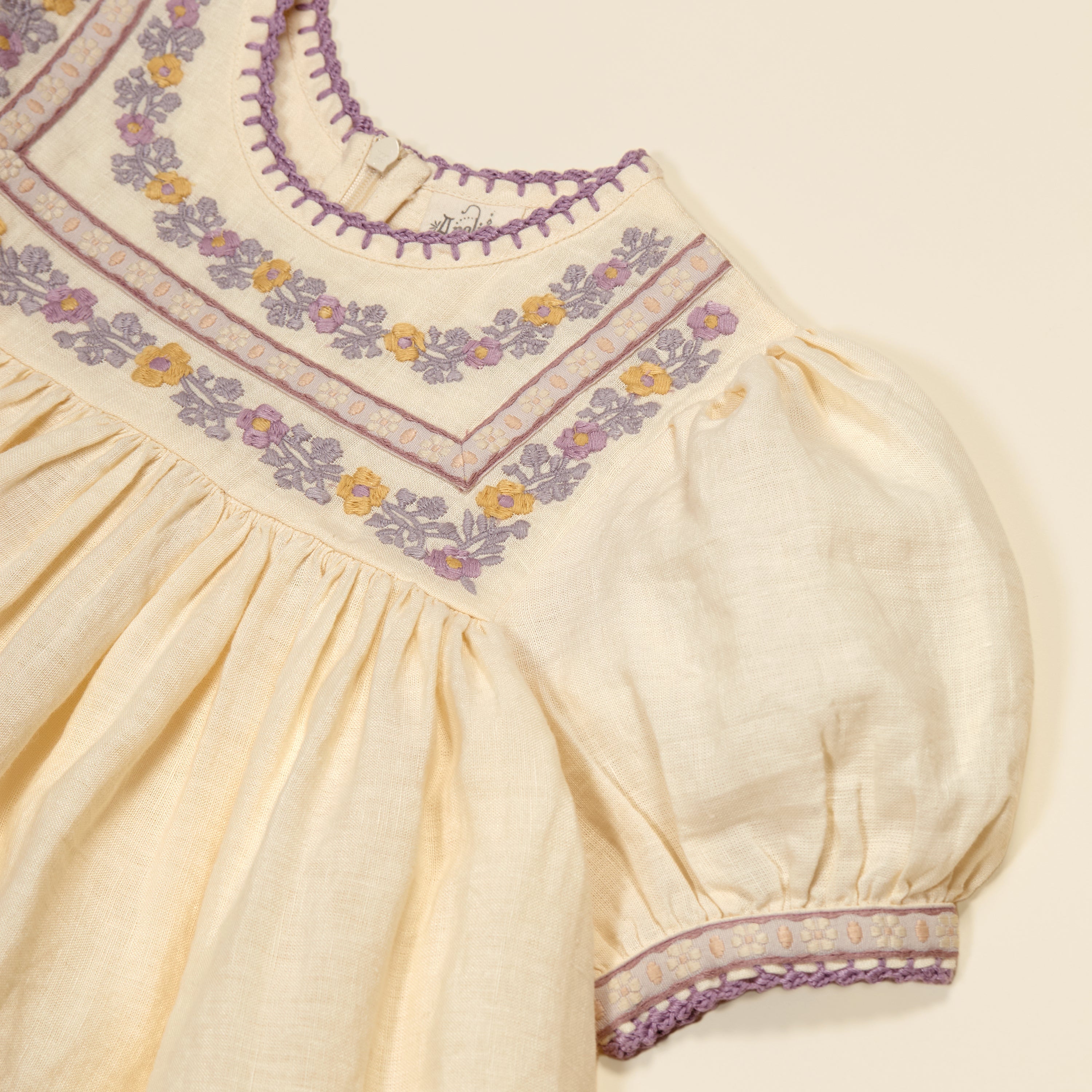 APOLINA PATSY RIBBONS DRESS CREAM