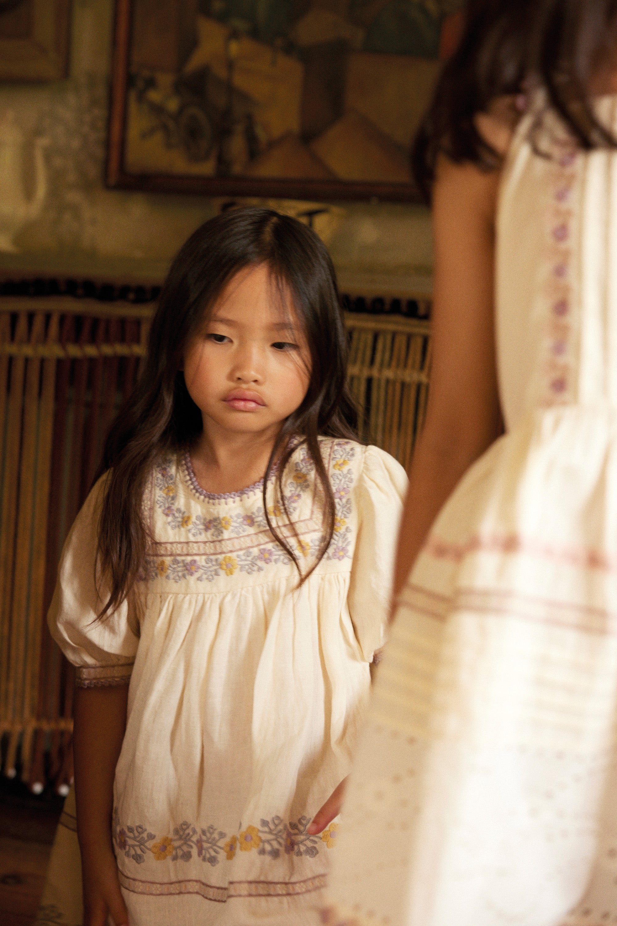 APOLINA PATSY RIBBONS DRESS CREAM