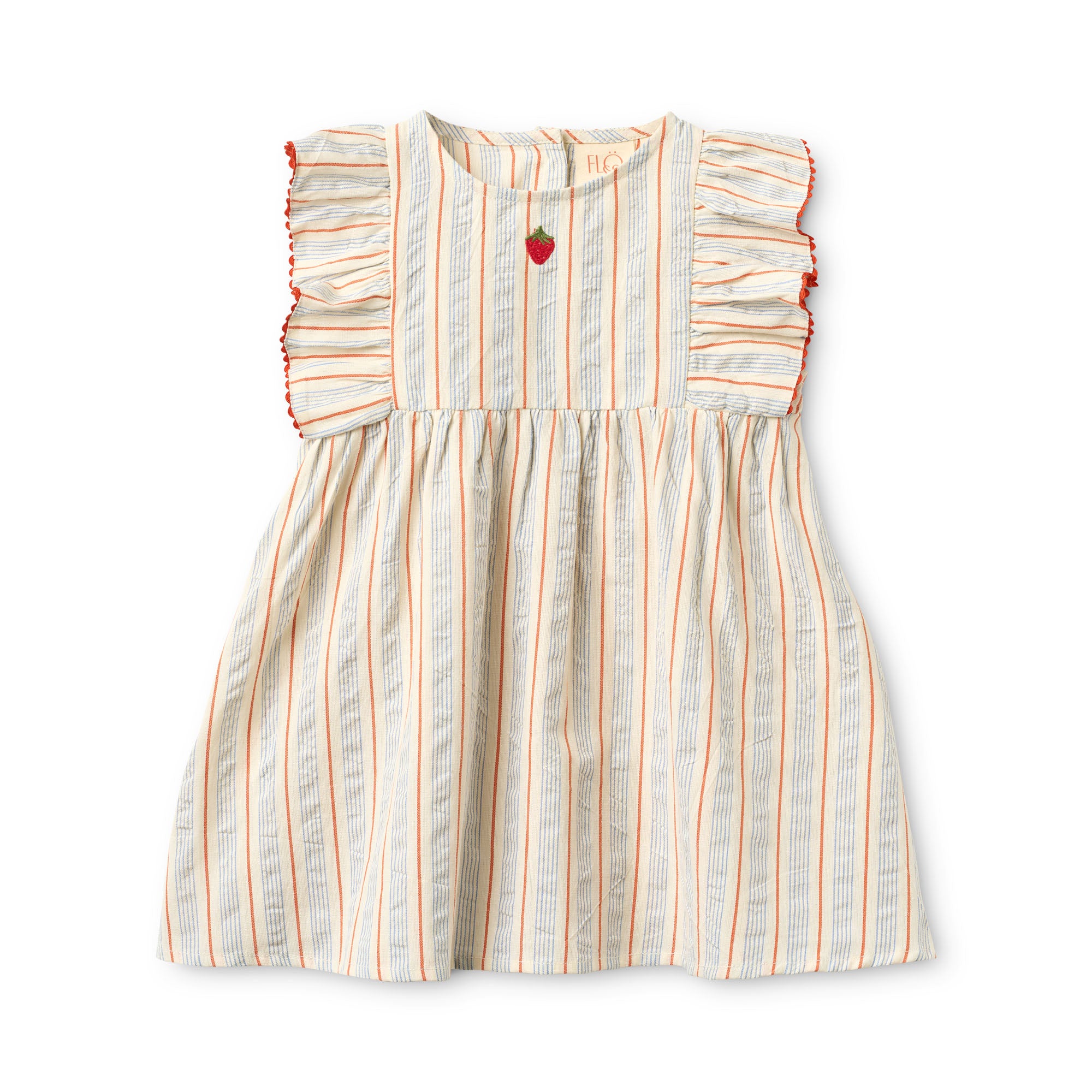 Flöss  Robin Dress  Blue-tangerine Stripe