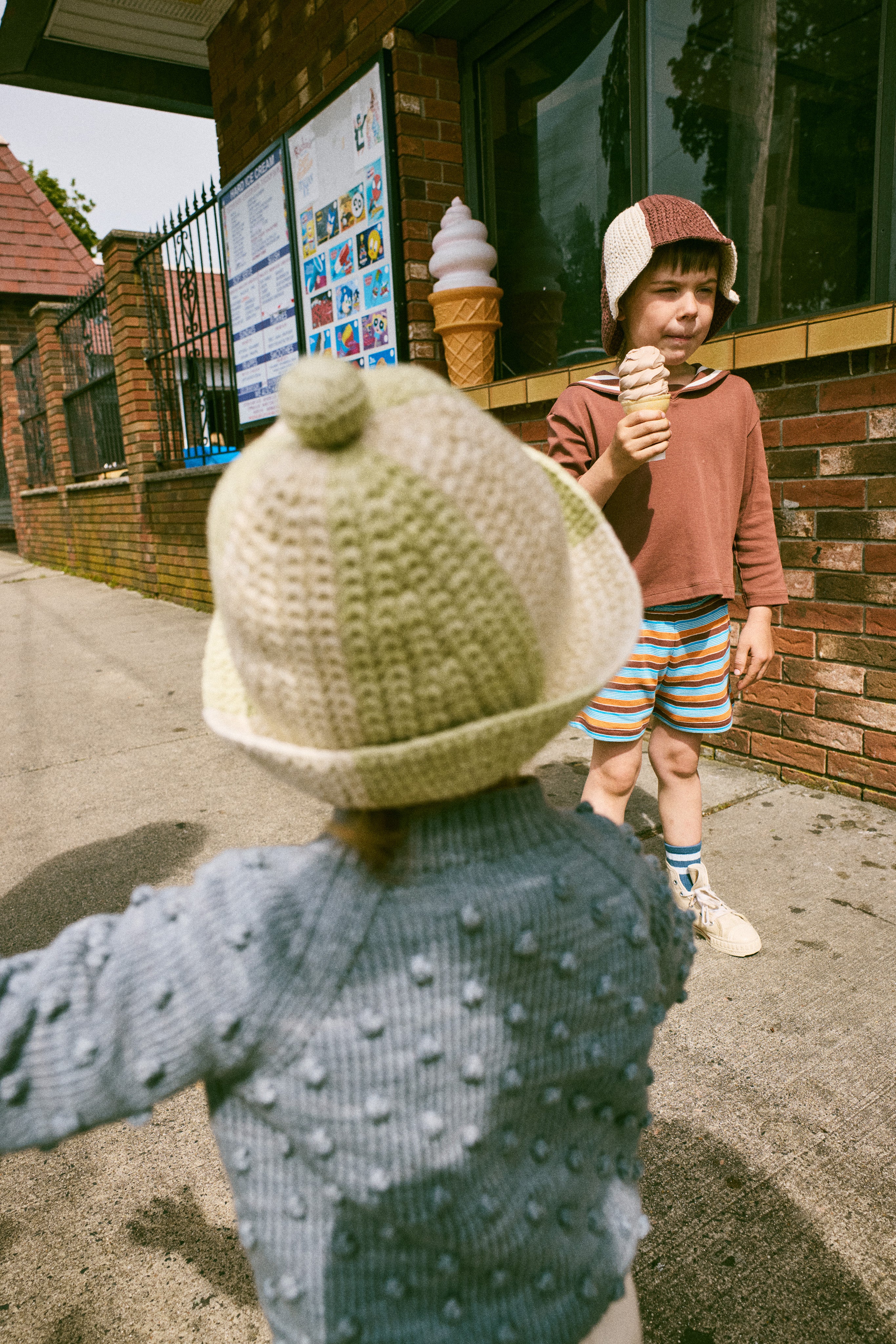 Misha & Puff　BABY CROCHET TULIP HAT  AVENTURINE  26ss Drop1