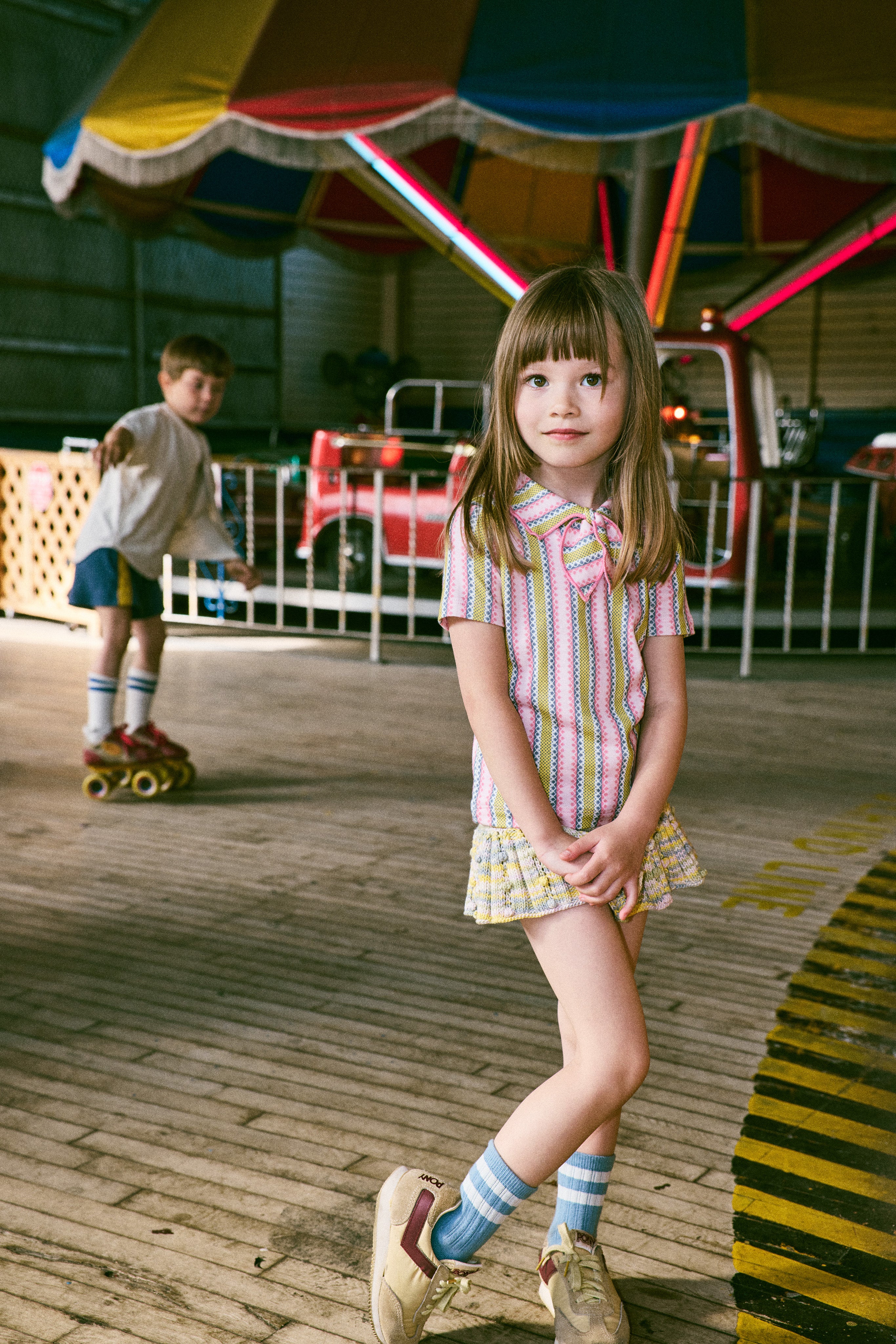 Misha & Puff EYELET POPCORN SKATING SKIRT BUBBLE SPACE DYE 26ss Drop2