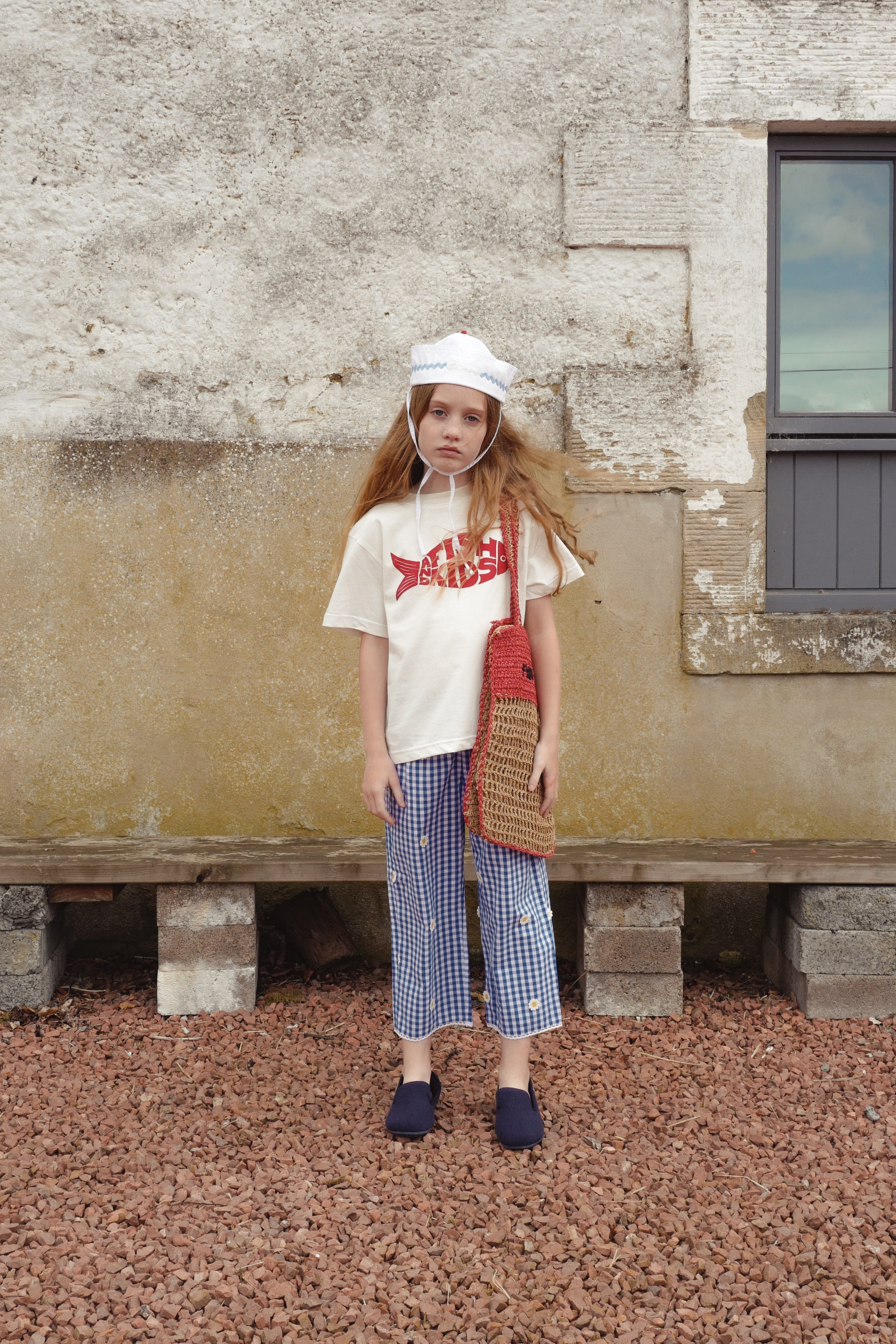 FISH & KIDS　DAISY FLOWERS PANTS  BLUE