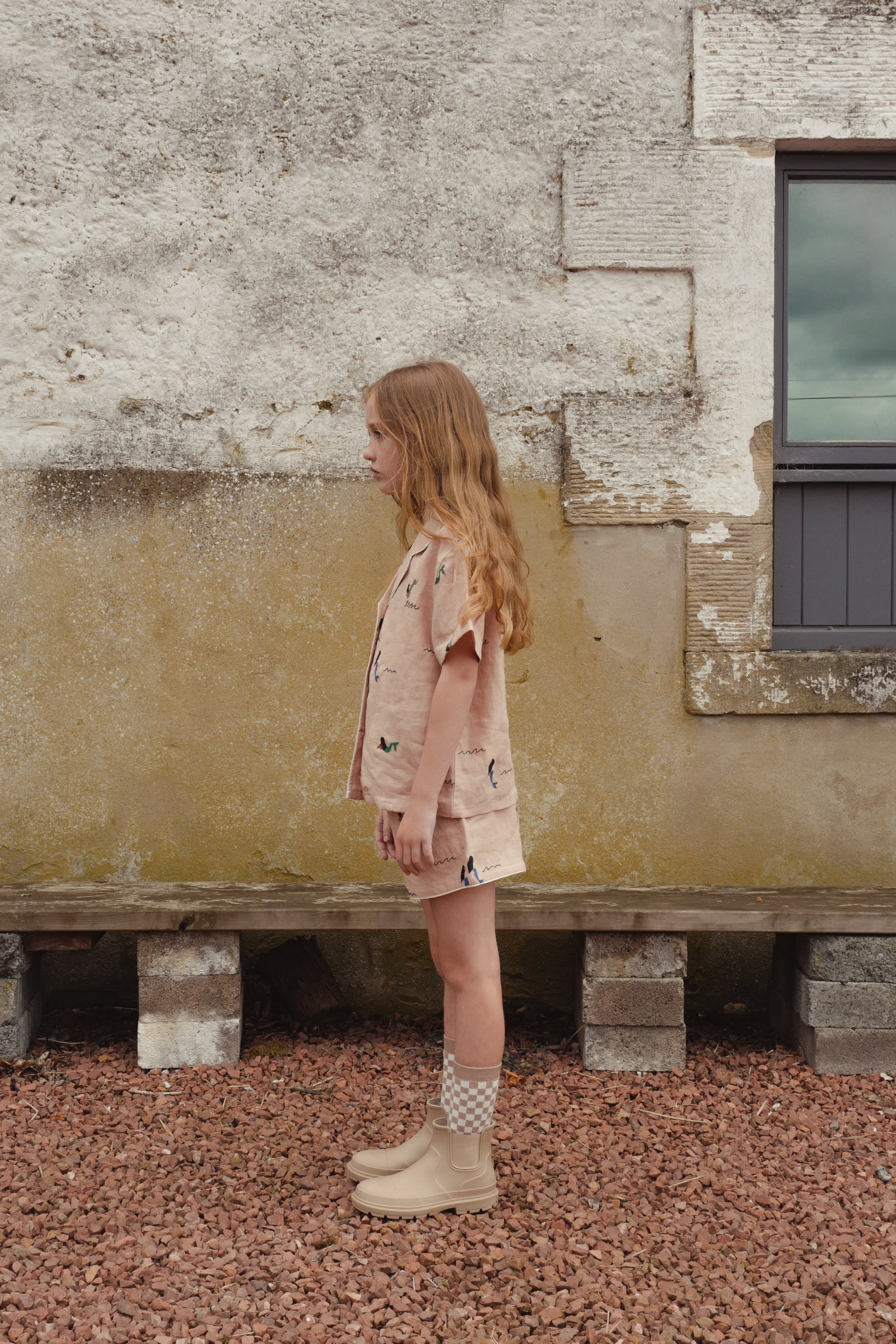 FISH & KIDS　ALLOVER EMBROIDERY MERMAID SHIRT