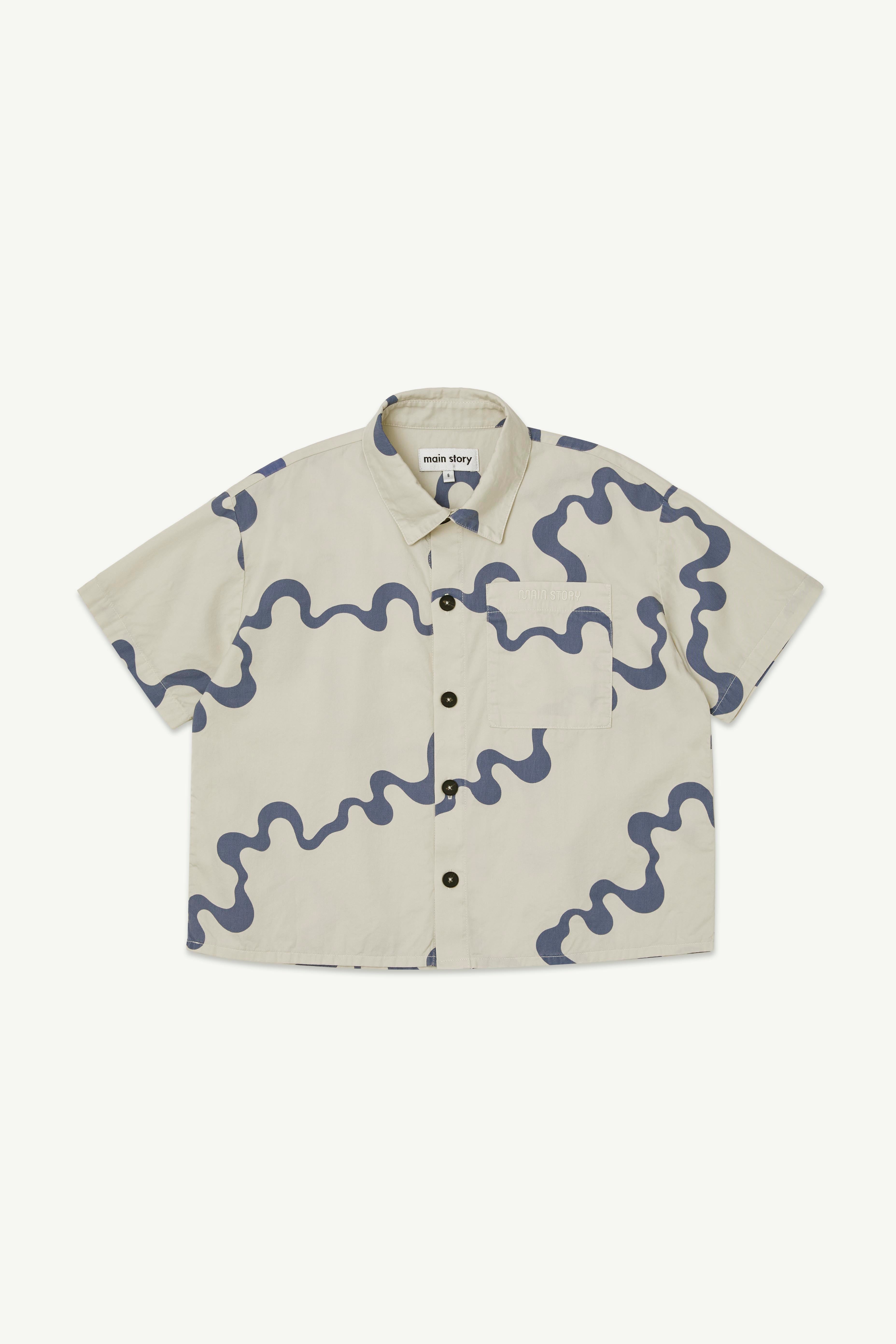 main story　Short Sleeve Shirt  Moonstruck Printed