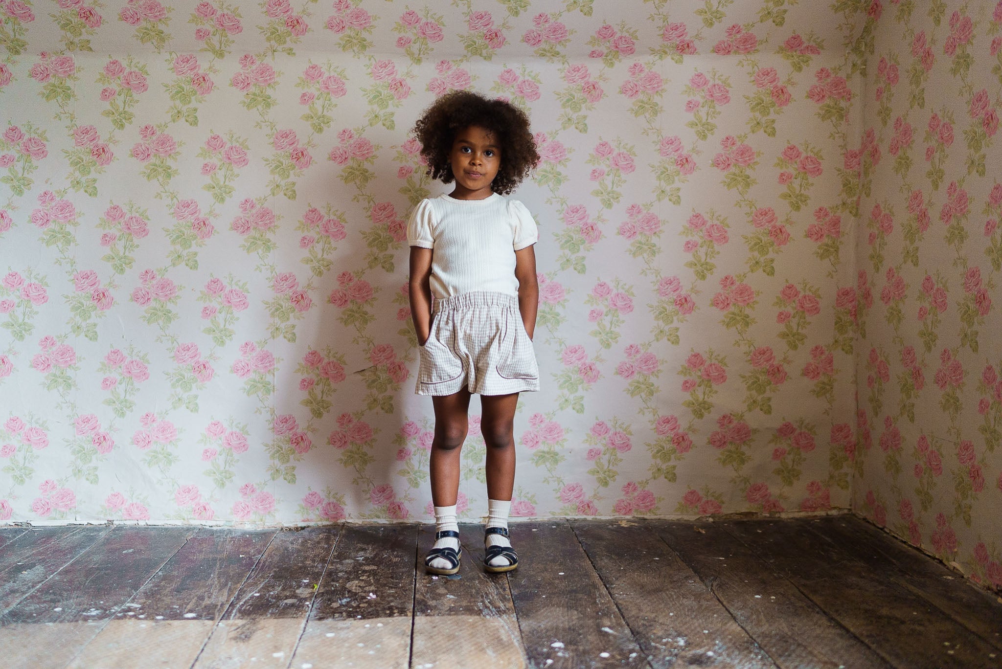 little cotton clothes  Pointelle T-shirt in Buttermilk