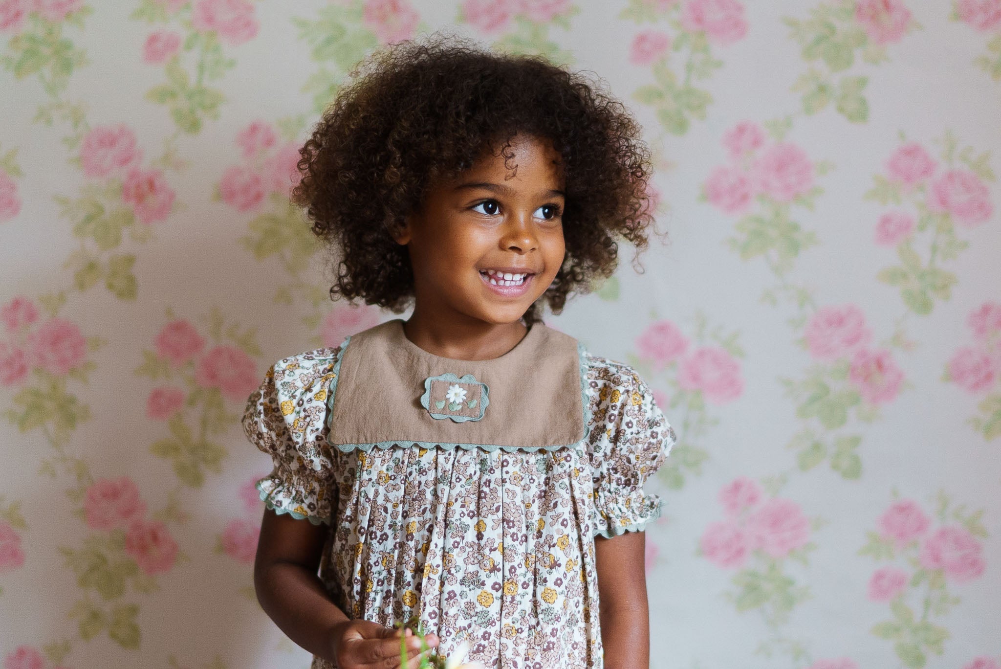 little cotton clothes  Emille Romper Yarrow Floral