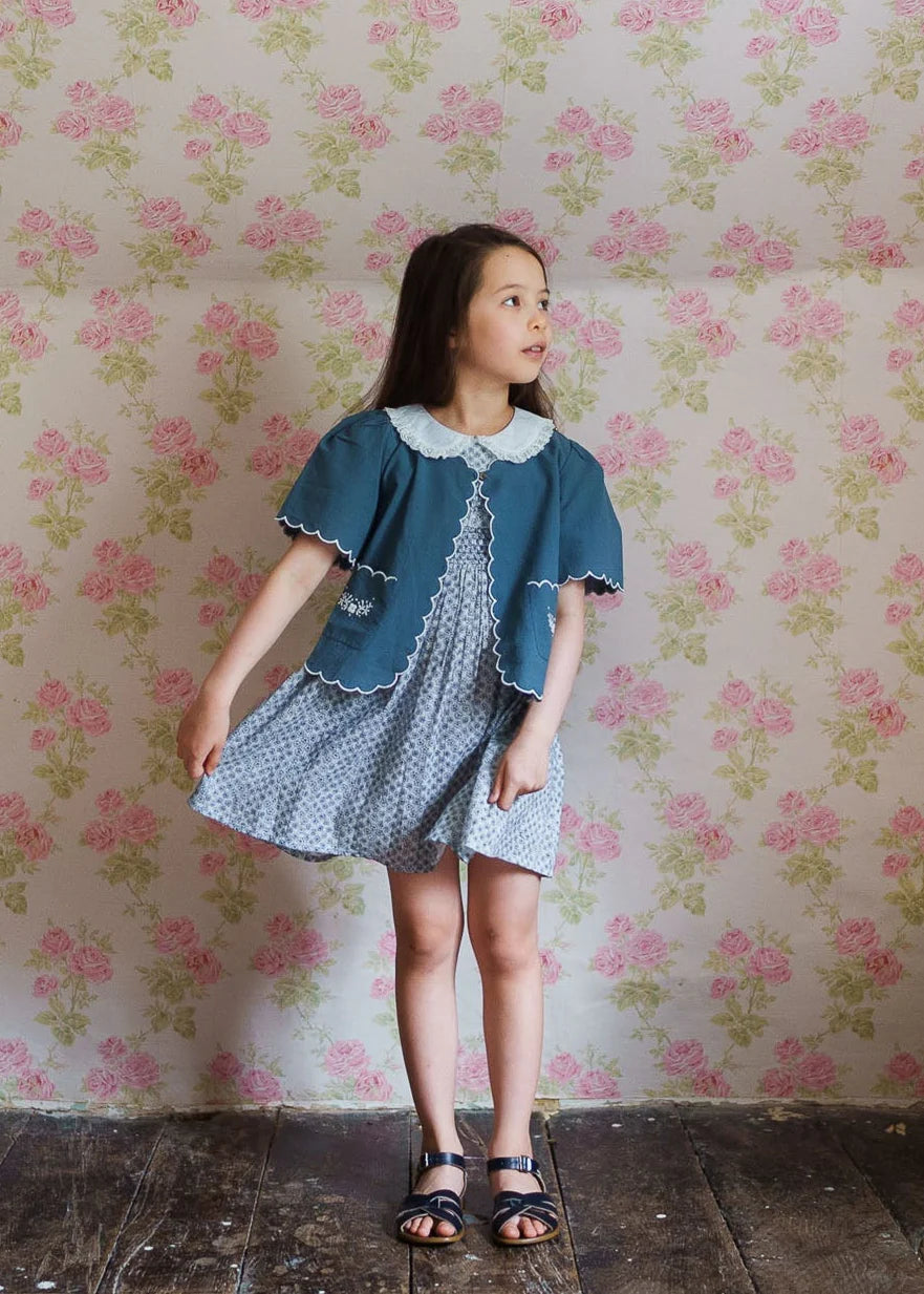 little cotton clothes  Flora Jacket in Pier Blue
