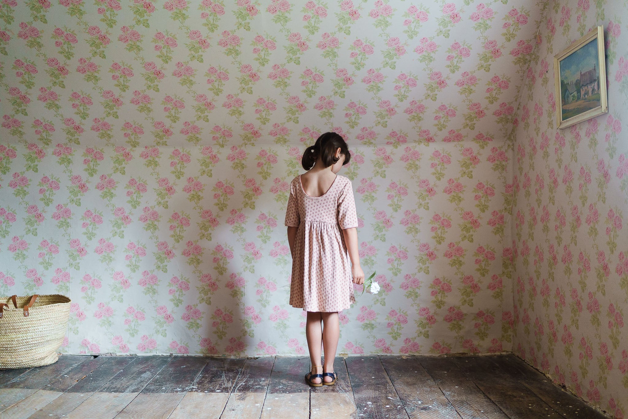 little cotton clothes  June Pointelle Dress in Tulip Floral