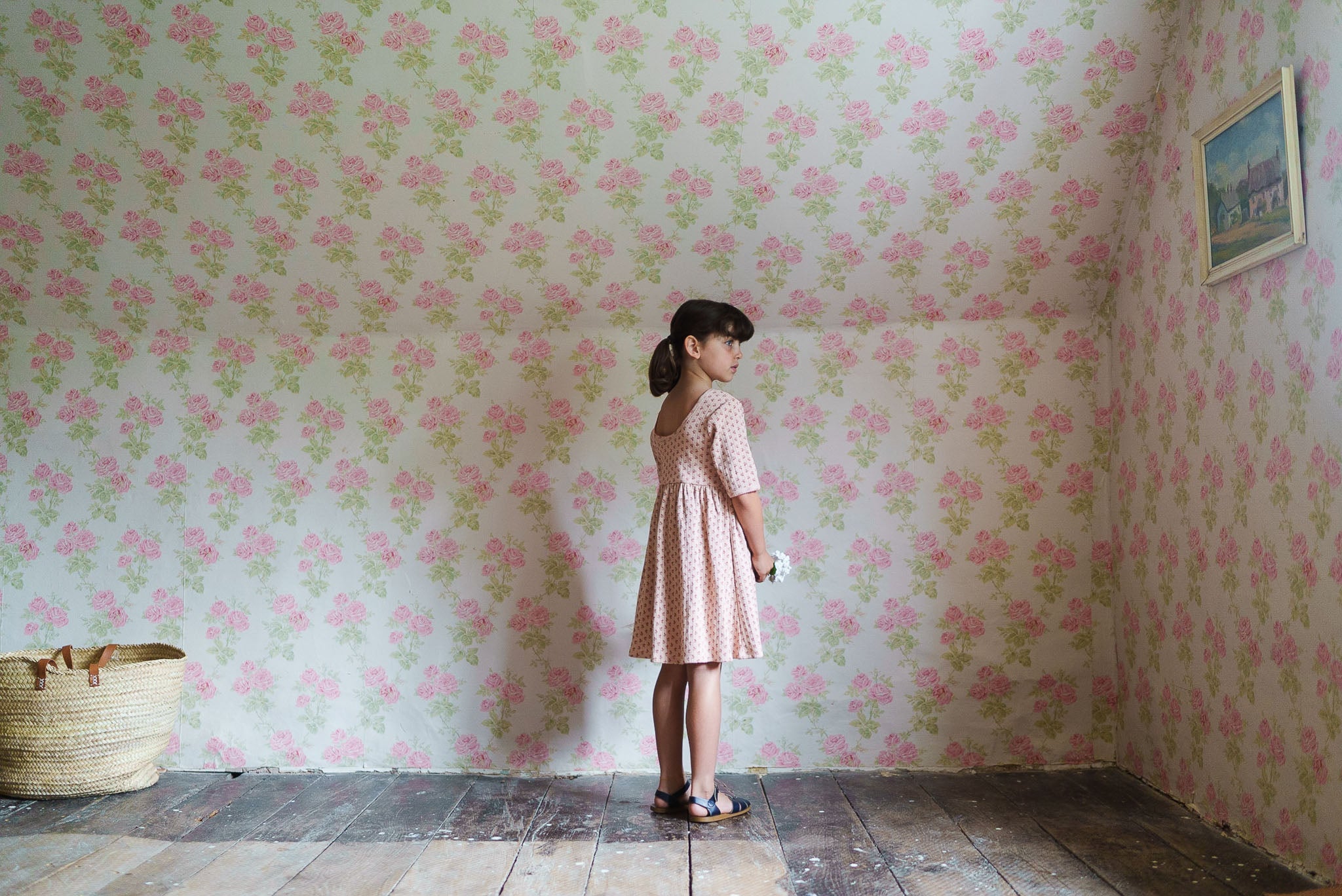 little cotton clothes  June Pointelle Dress in Tulip Floral