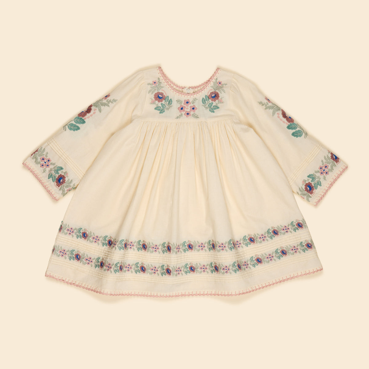 APOLINA  STEVIE LS DRESS - MILK-CREAM