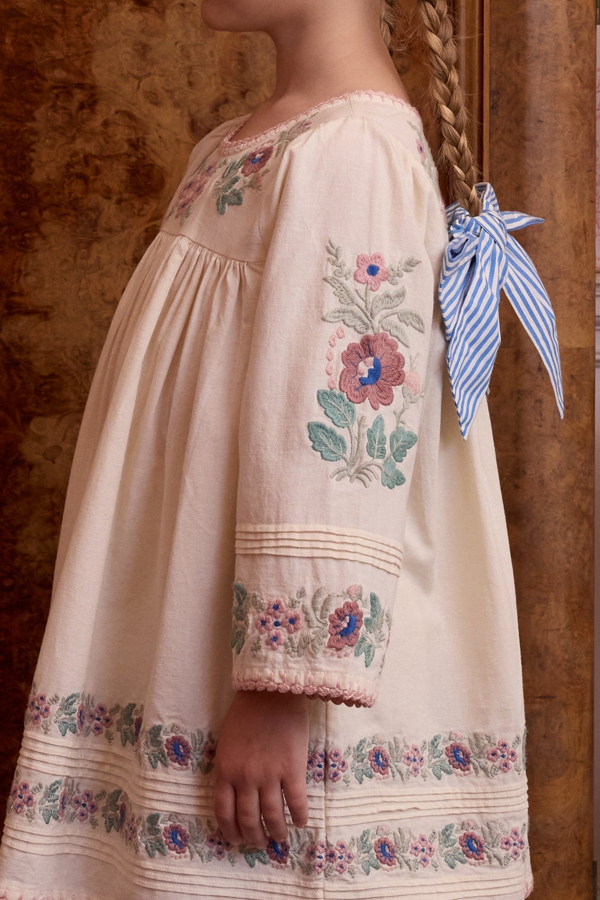 APOLINA  STEVIE LS DRESS - MILK-CREAM