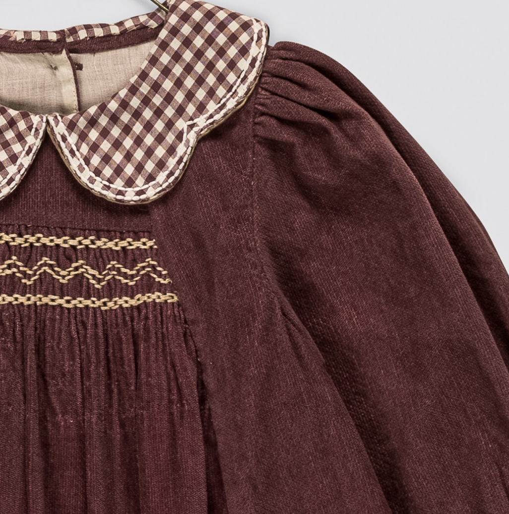 little cotton clothes  Velvet Ruby Dress in Sugarplum