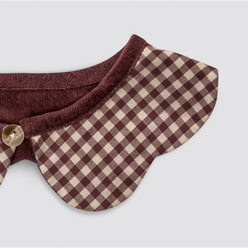 little cotton clothes  Scalloped Collar in Sugarplum Check