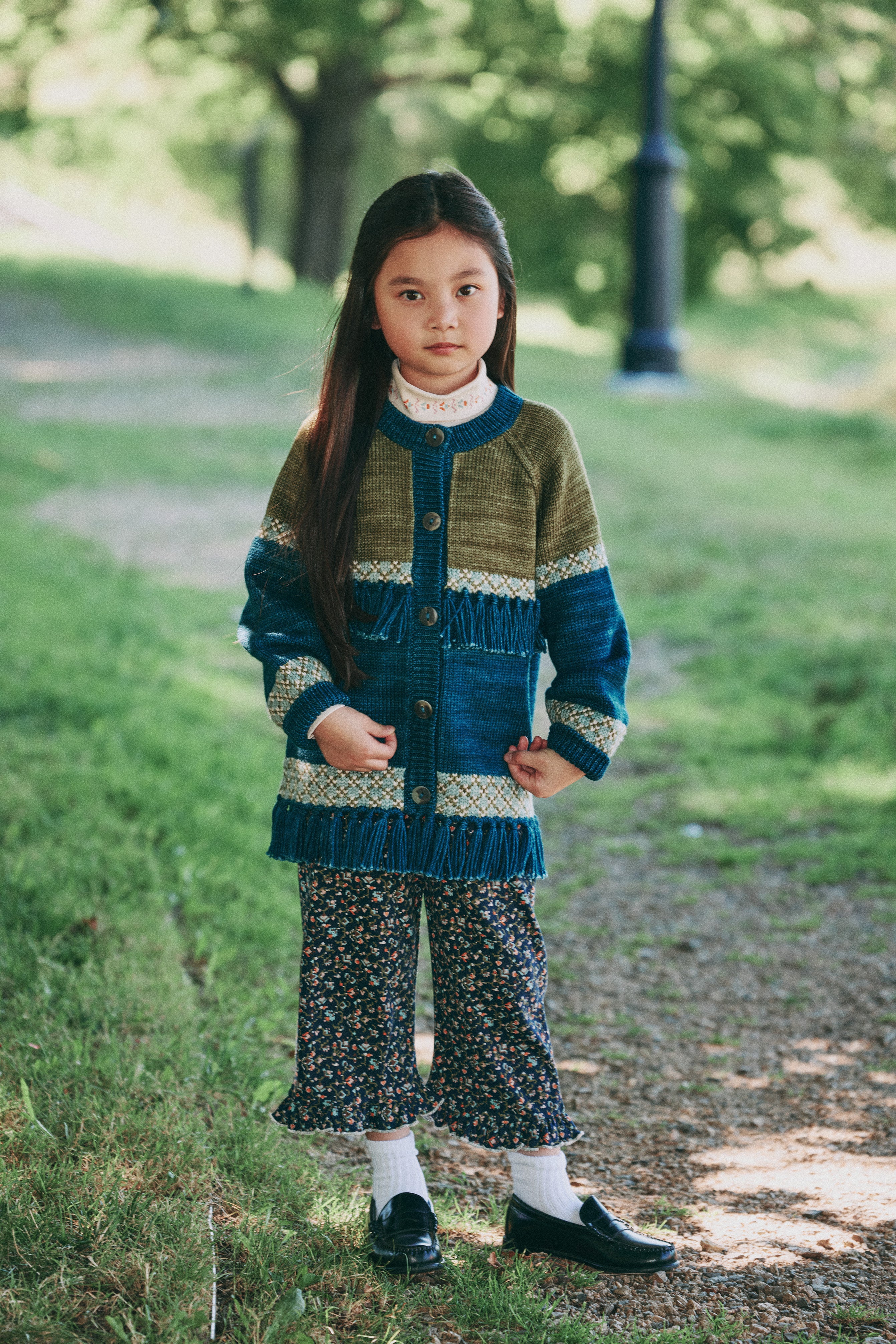 Misha & Puff  RUFFLE PEDAL PUSHER ASTRONOMY MILLEFLEURS   26FA Drop2