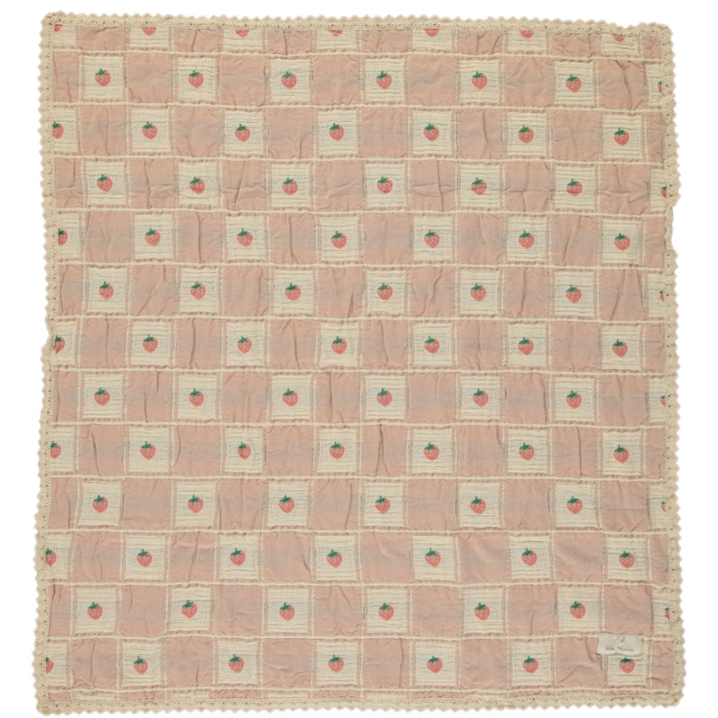 Bebe Organic  Strawberry Waffle Blanket  Summer Strawberry