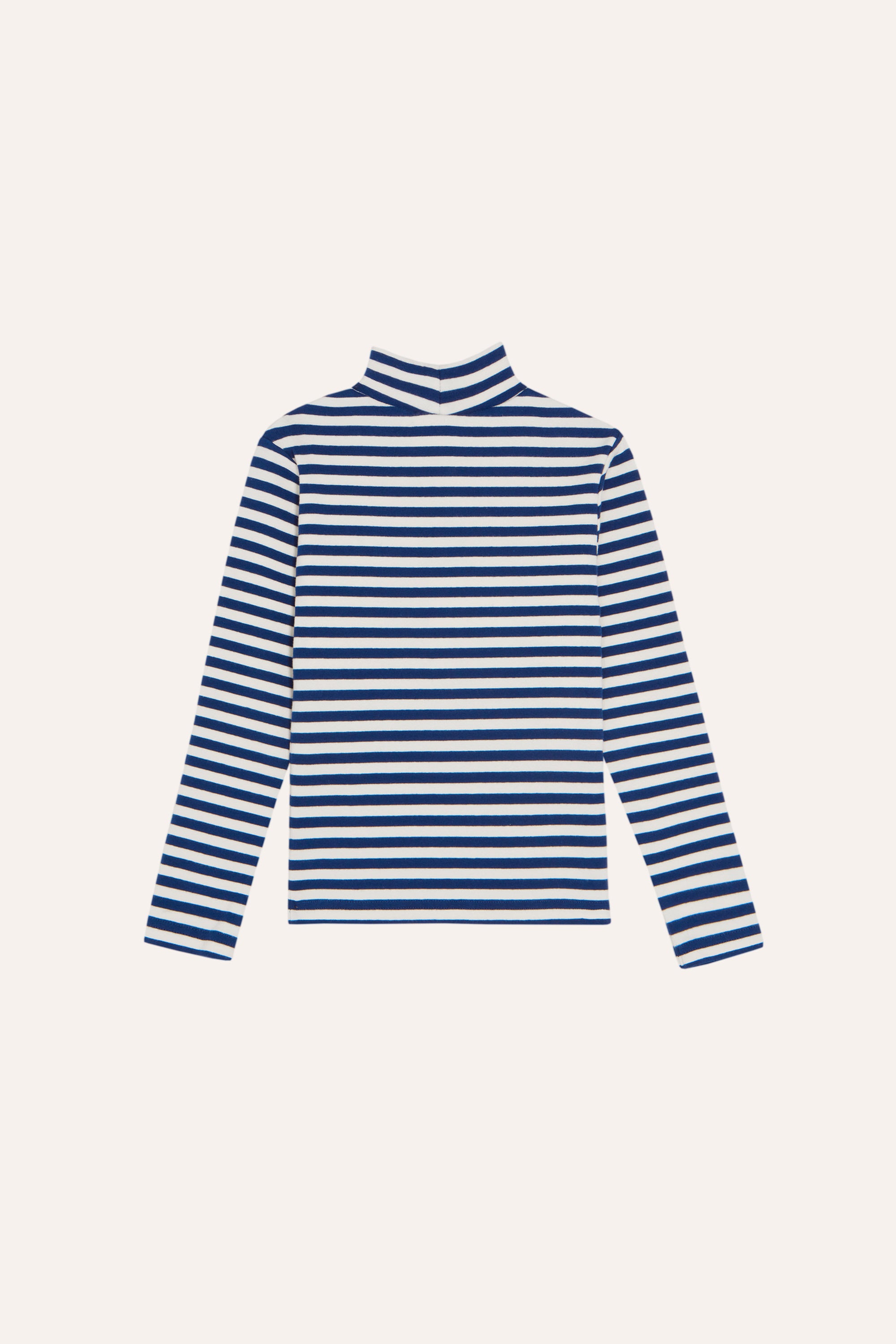 The Campamento  Blue Stripes Turtle Neck Tshirt