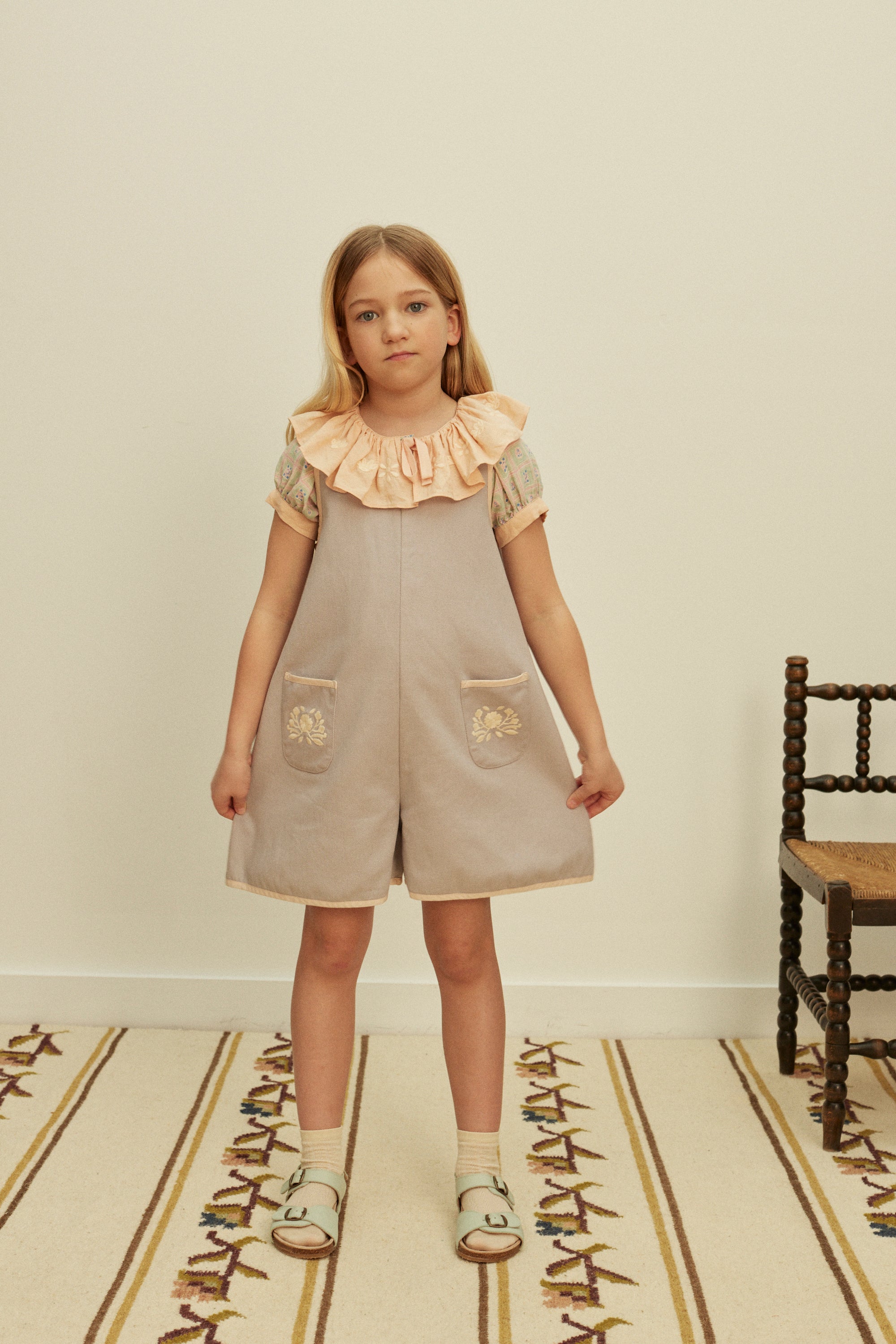 APOLINA  VADA APRON PLAYSUIT - LILAC-GREY