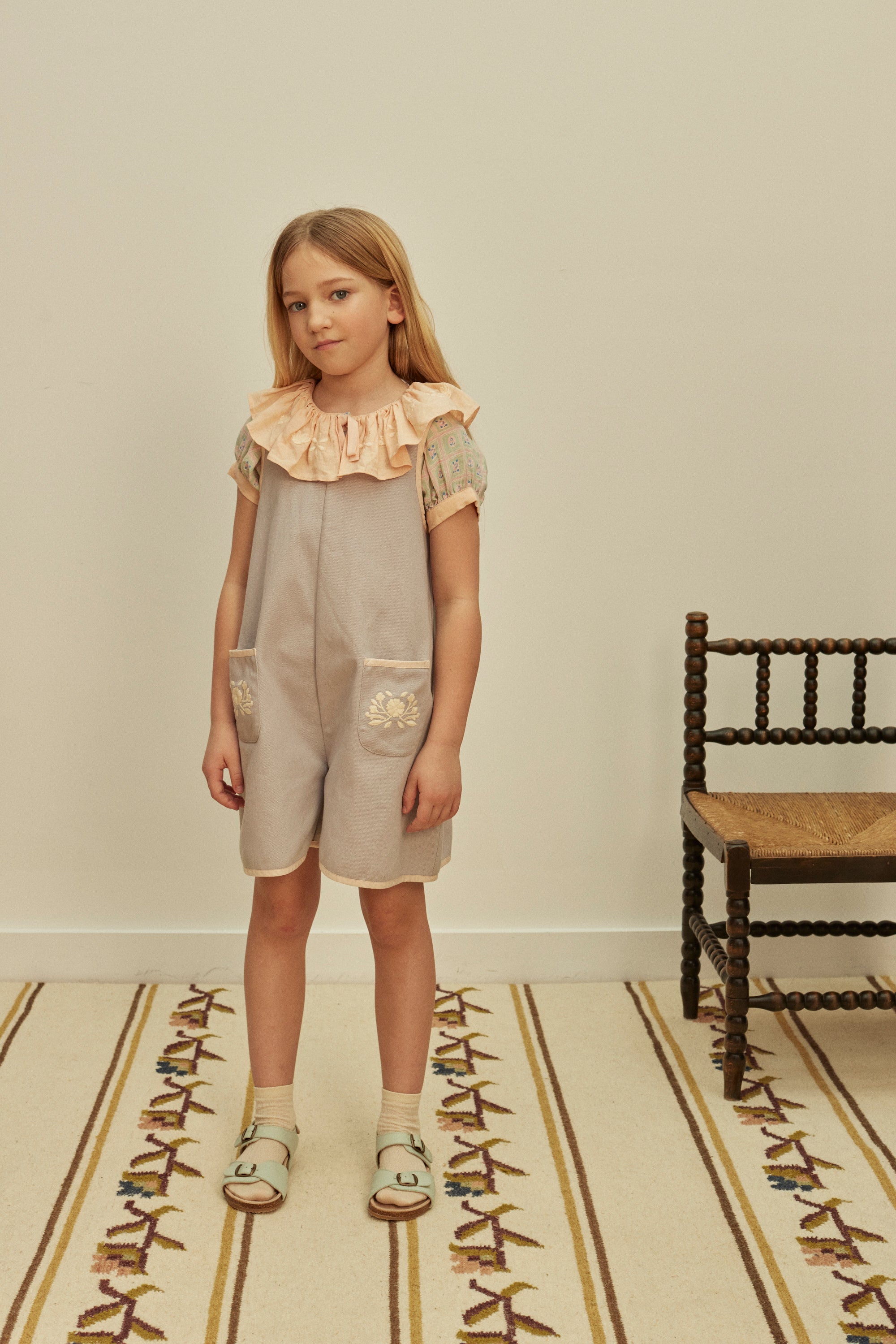 APOLINA  VADA APRON PLAYSUIT - LILAC-GREY