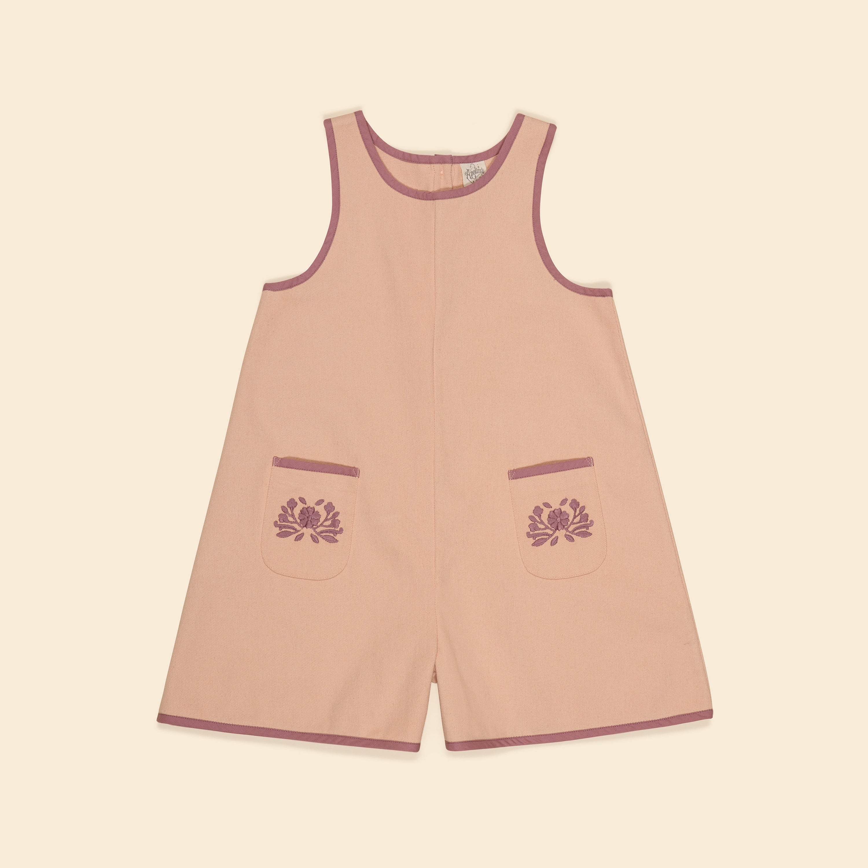 APOLINA VADA APRON PLAYSUIT - SATIN PINK