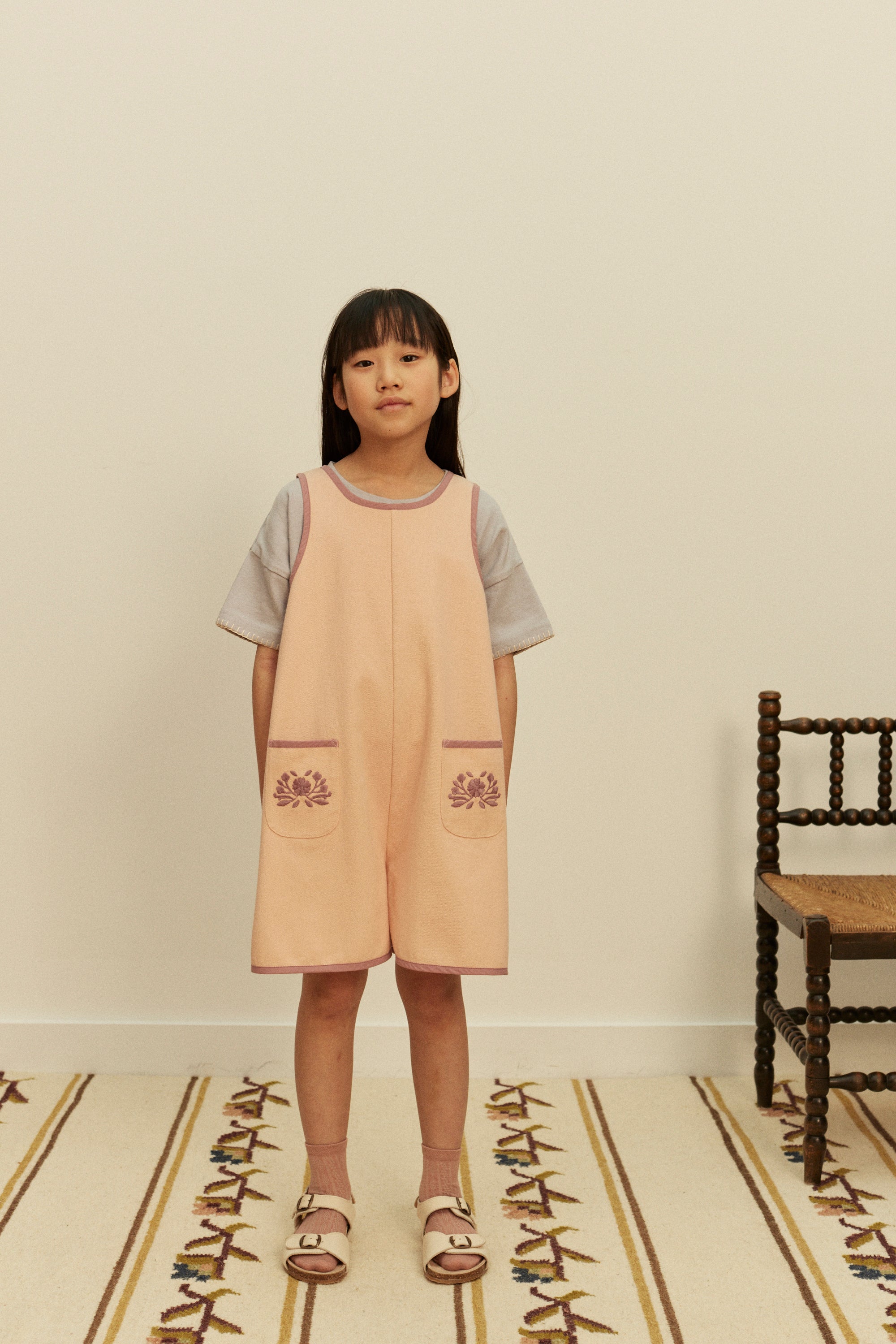 apolina 23SS セットアップ APOLINA VADA APRON PLAYSUIT - SATIN PINK