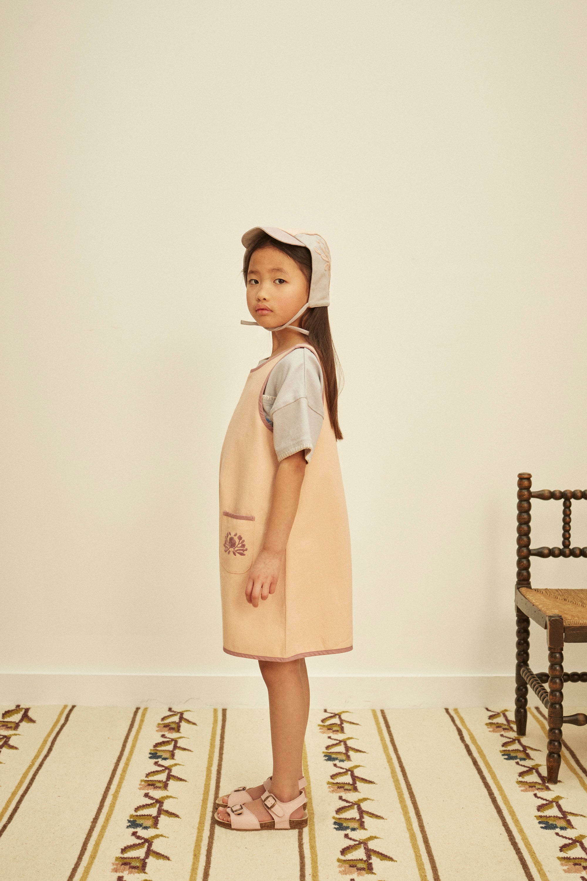 APOLINA VADA APRON PLAYSUIT - SATIN PINK