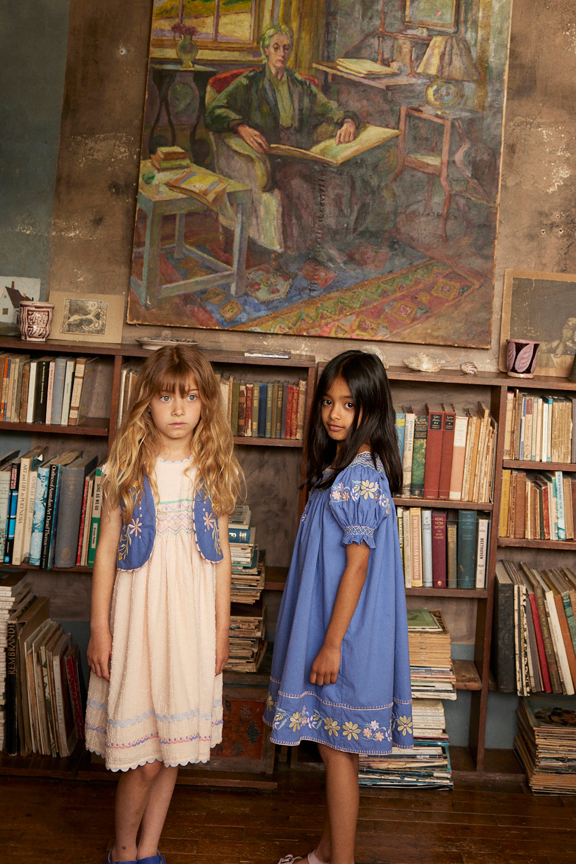 APOLINA VERNA SMOCK DRESS - AZUL