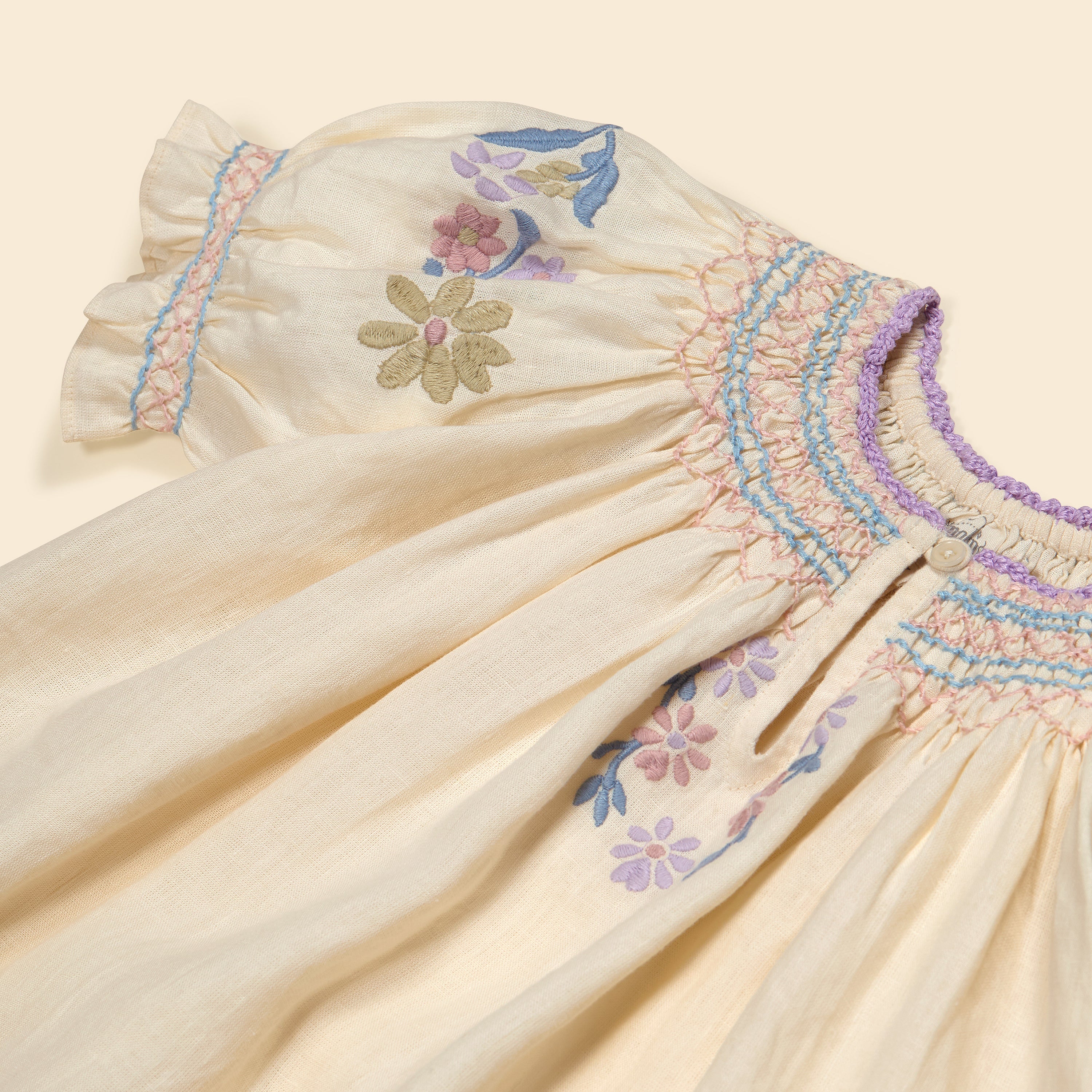 APOLINA  VERNA SMOCK DRESS - CREAM