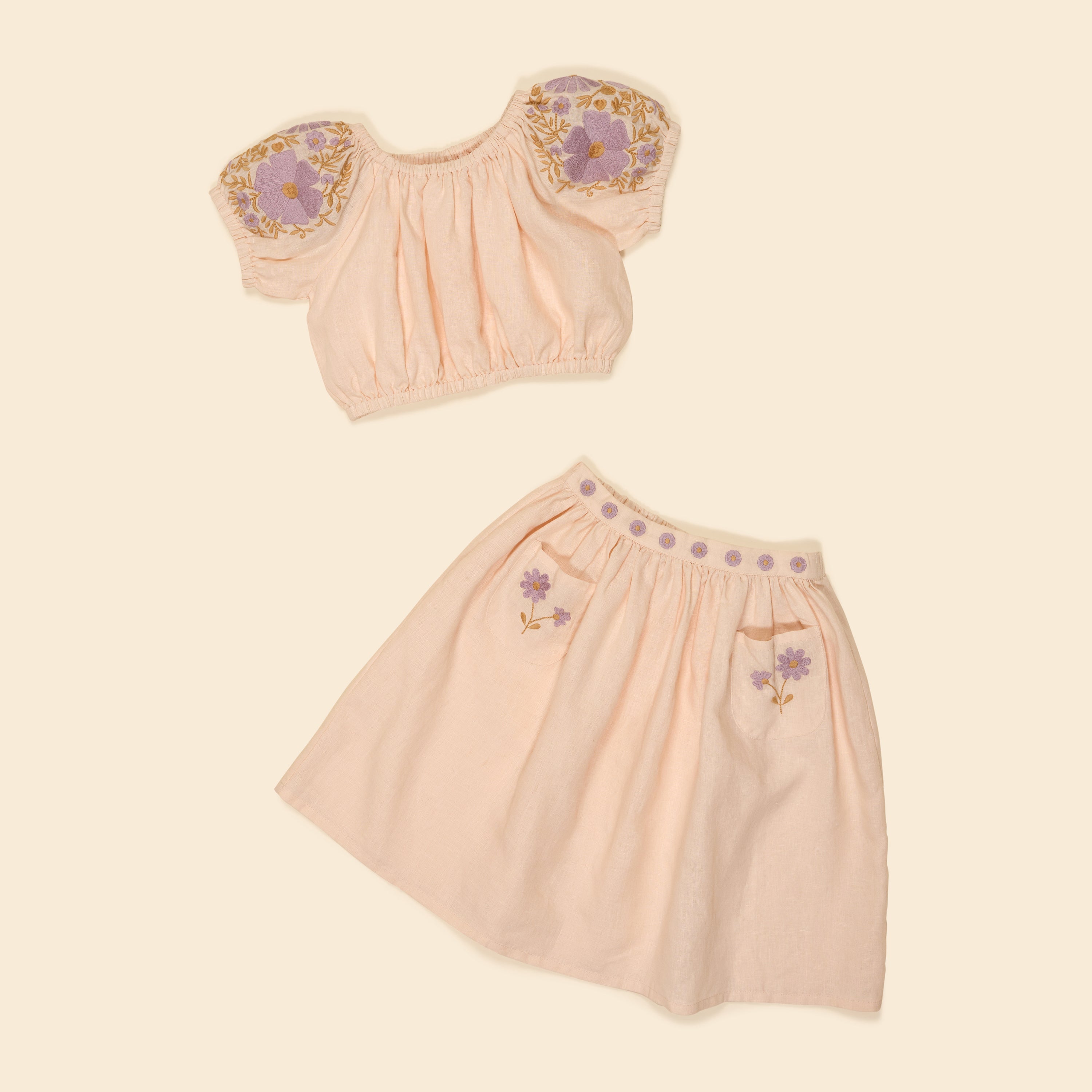その他 Apolina Velma Skirt Set Blush 2-3y APOLINA VELMA SKIRT SET BLUSH